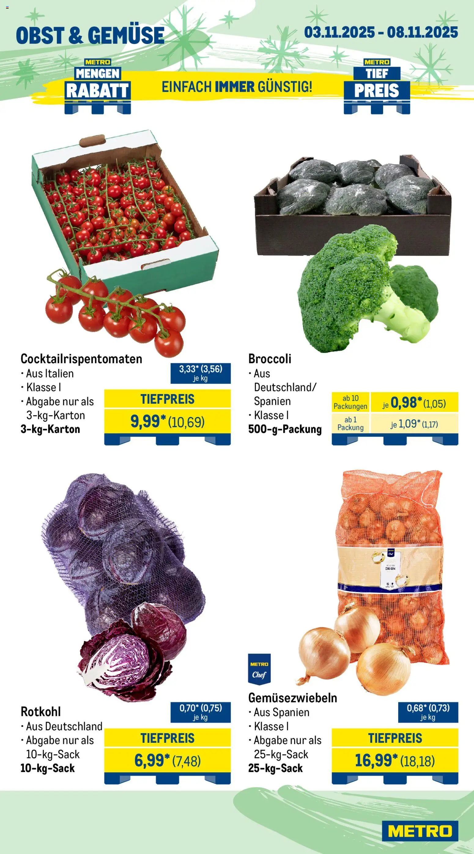 Metro - Black Friday – gültig ab 03.11.2025 | Seite: 9 | Produkte: Rotkohl, Gemüse, Obst