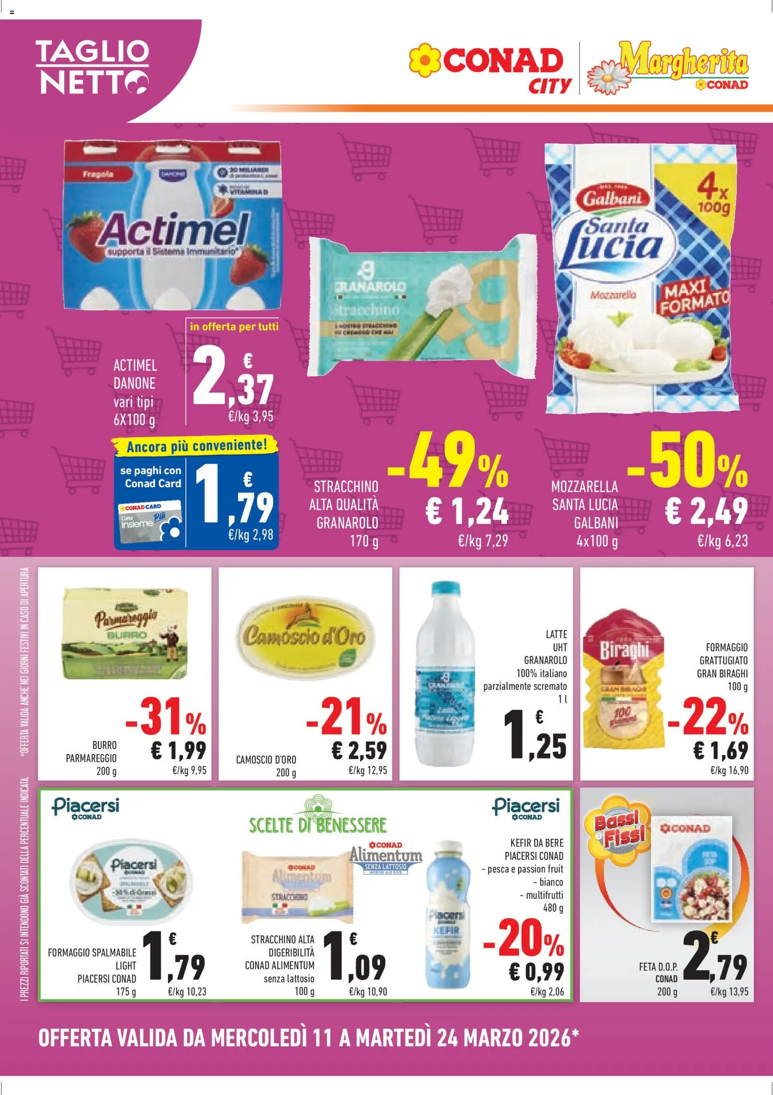 Volantino Conad del 11.03.2026 | Pagina: 4 | Prodotti: Latte, Formaggio, Burro, Stracchino
