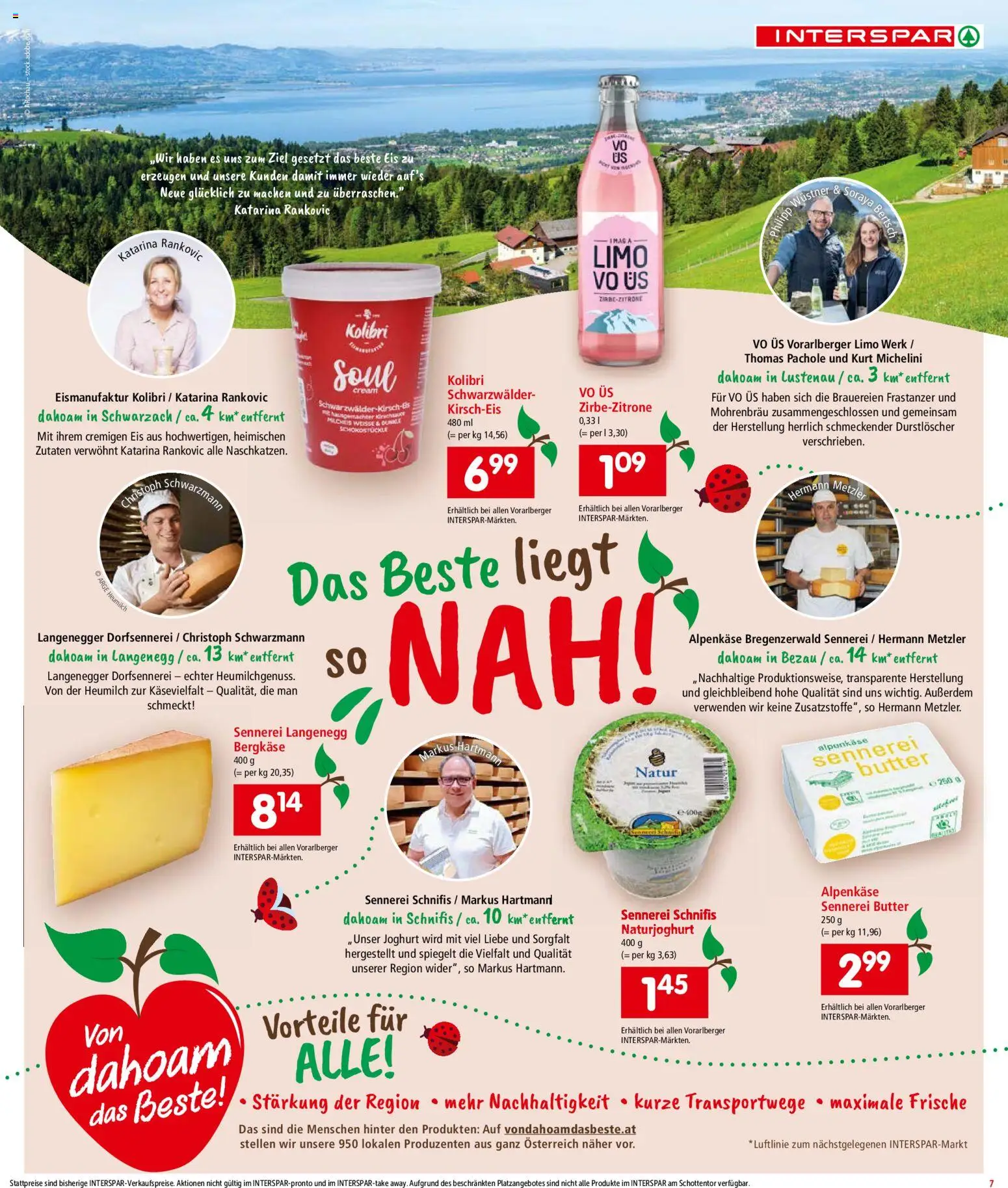 Interspar Flugblatt - Vorarlberg gültig ab 05.03.2026 | Seite: 7 | Produkte: Eis, Butter, Joghurt