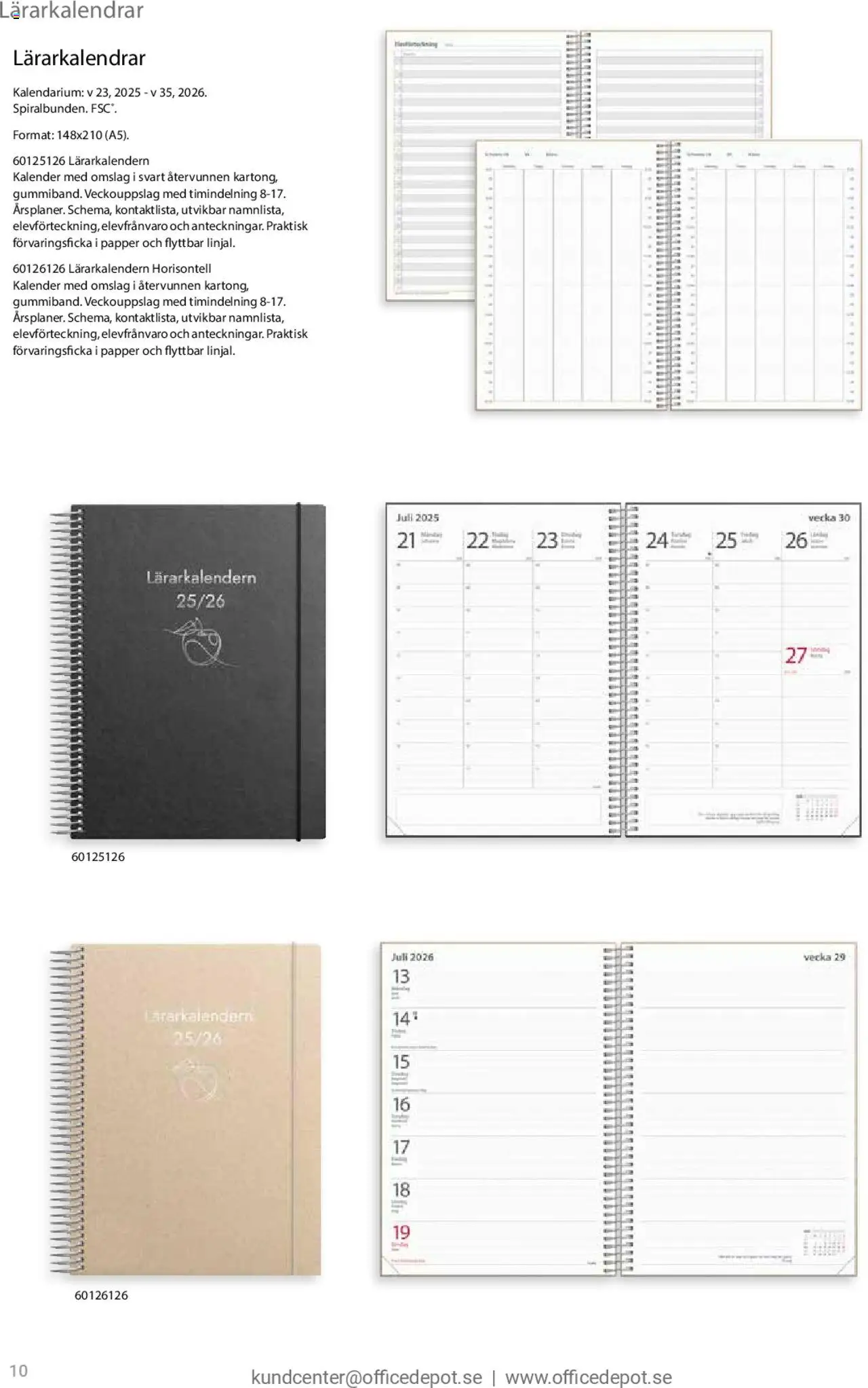 Office Depot reklamblad aktuell från 11.08.2025 | Sida: 10 | Produkter: Papper, Kalender
