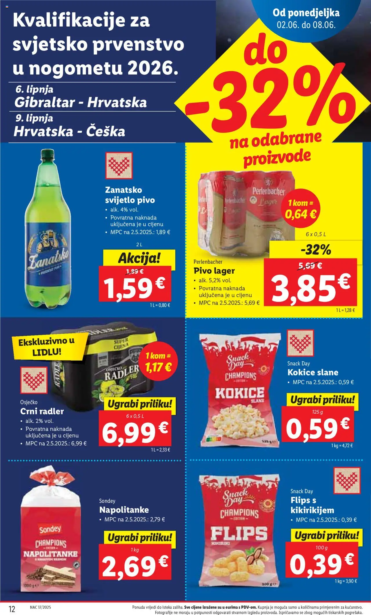 Lidl katalog | vrijedi od 02.06.2025 | Stranica: 12 | Proizvodi: Flips, Radler, Pivo, Napolitanke