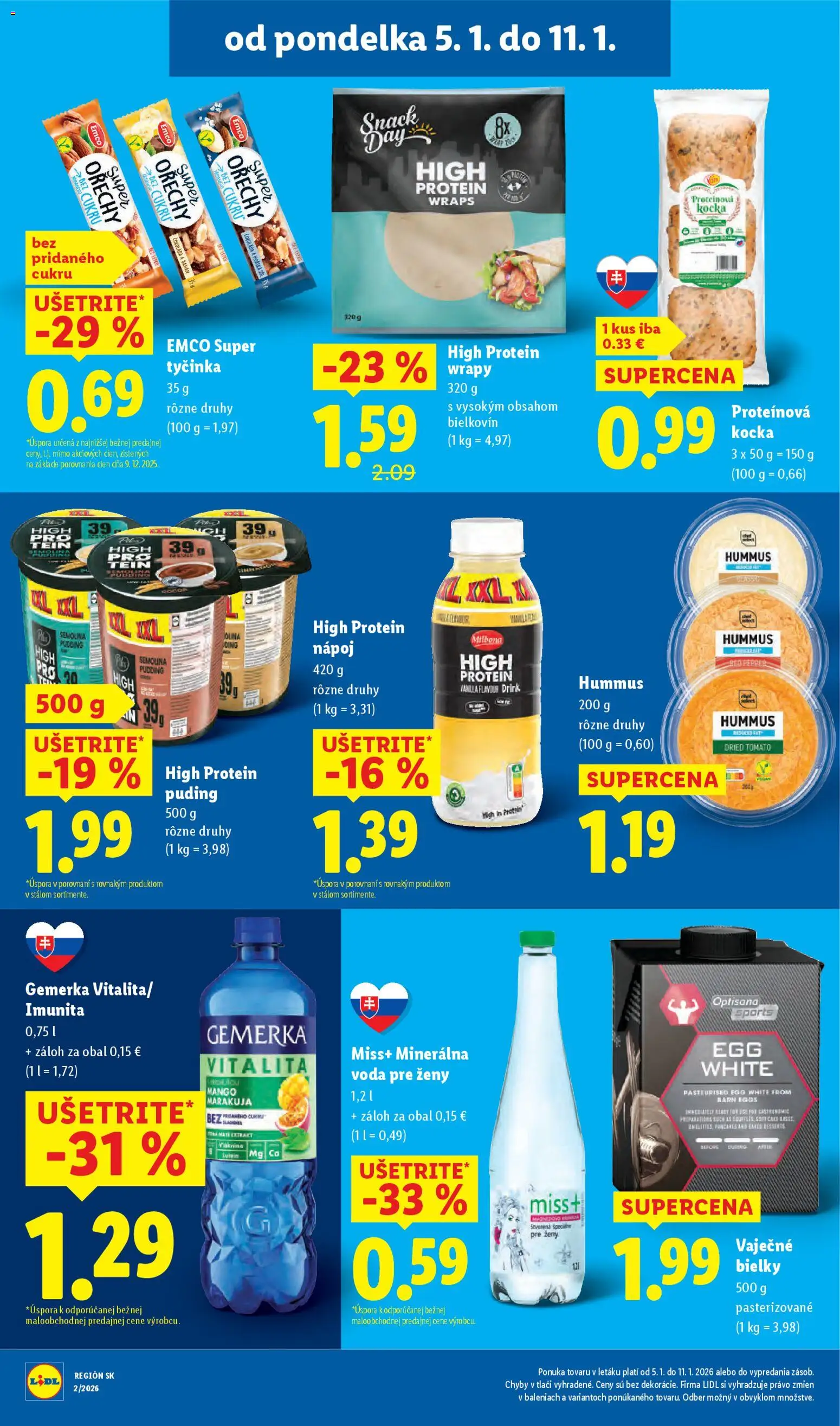Nové Lidl akcie – leták je platný od 05.01.2026 | Strana: 22 | Produkty: Protein, Orechy, Soľ, Mango