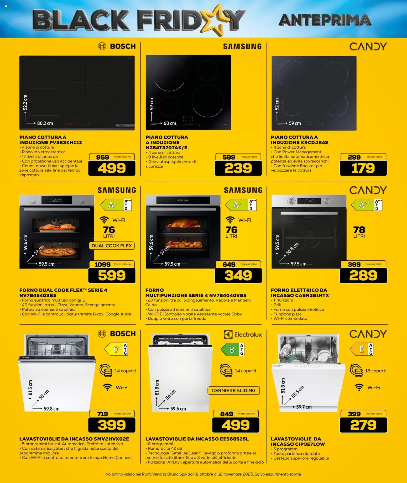 Volantino Euronics del 31.10.2025 | Pagina: 20 | Prodotti: Pizza, Piano cottura, Lavastoviglie, Forno