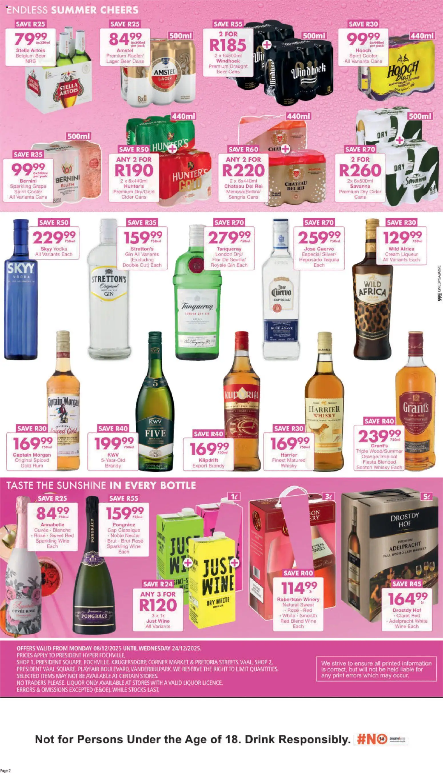 New President Hyper catalogue – valid from 08.12.2025 | Page: 2 | Products: Brandy, Wine, Blush, Cream