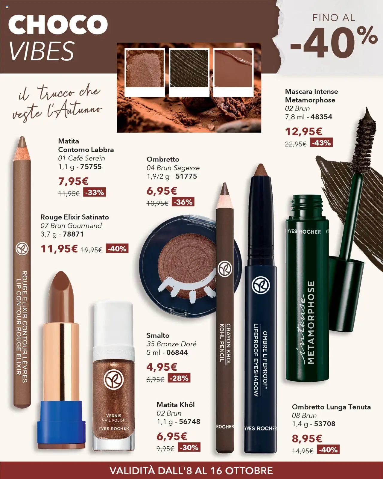 Volantino Yves Rocher del 08.10.2025 | Pagina: 3 | Prodotti: Mascara, Ombretto, Trucco