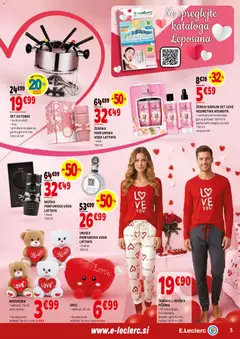 E.leclerc katalog akcije – veljaven od 04.02.2026 | Stran: 5 | Izdelki: Gel za prhanje, Pižama, Kos, Parfumska voda