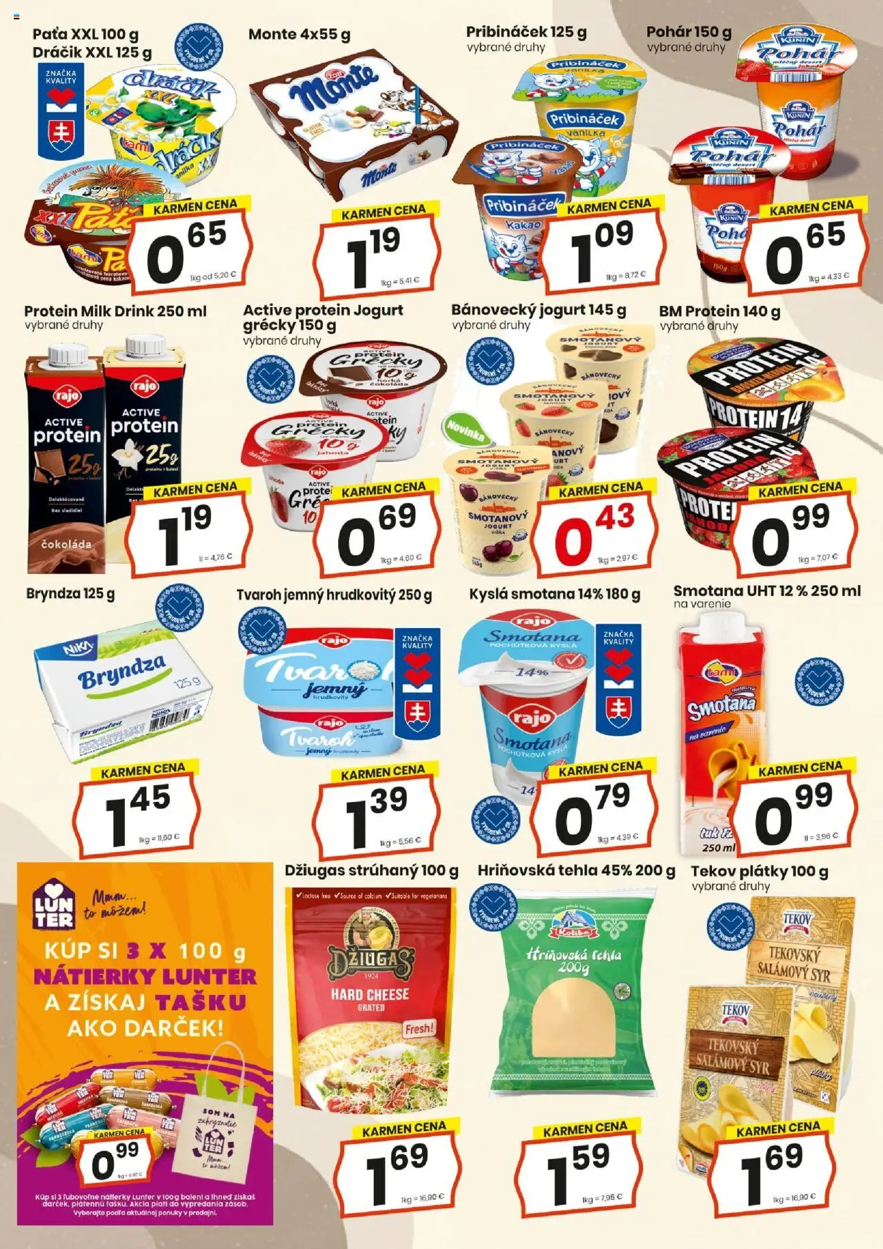 Nové KARMEN CBA akcie – leták je platný od 16.10.2025 | Strana: 6 | Produkty: Smotana, Bryndza, Čokoláda, Kakao