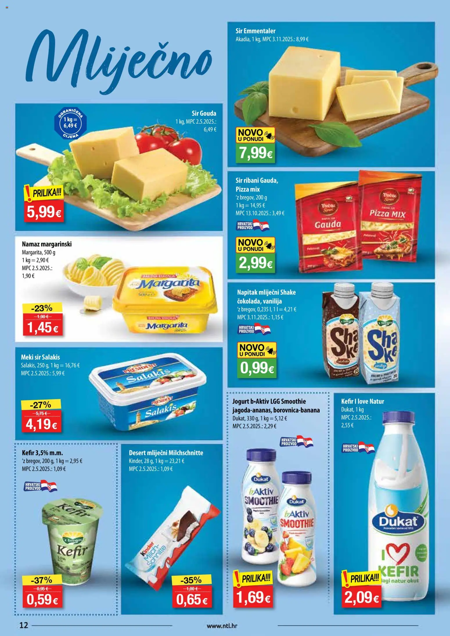 NTL katalog | vrijedi od 26.11.2025 | Stranica: 12 | Proizvodi: Sir, Smoothie, Kefir, Namaz