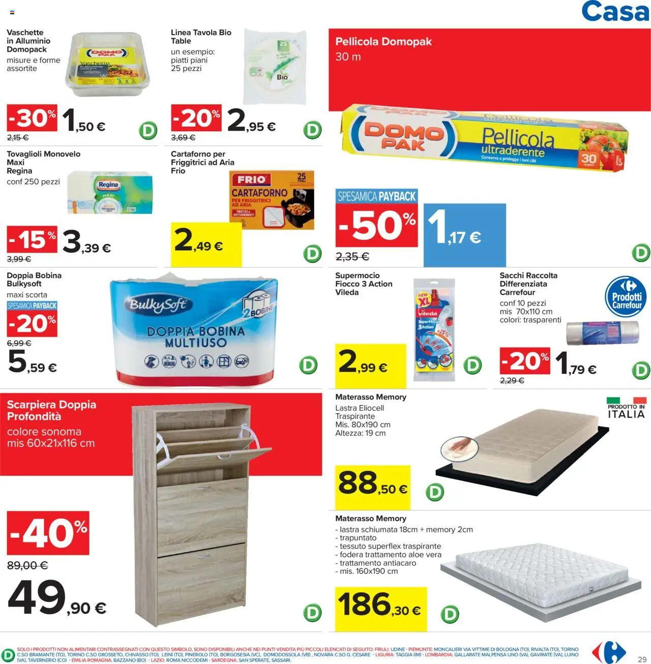 Volantino Carrefour del 05.09.2025 | Pagina: 29 | Prodotti: Pellicola, Alluminio, Aloe vera, Materasso