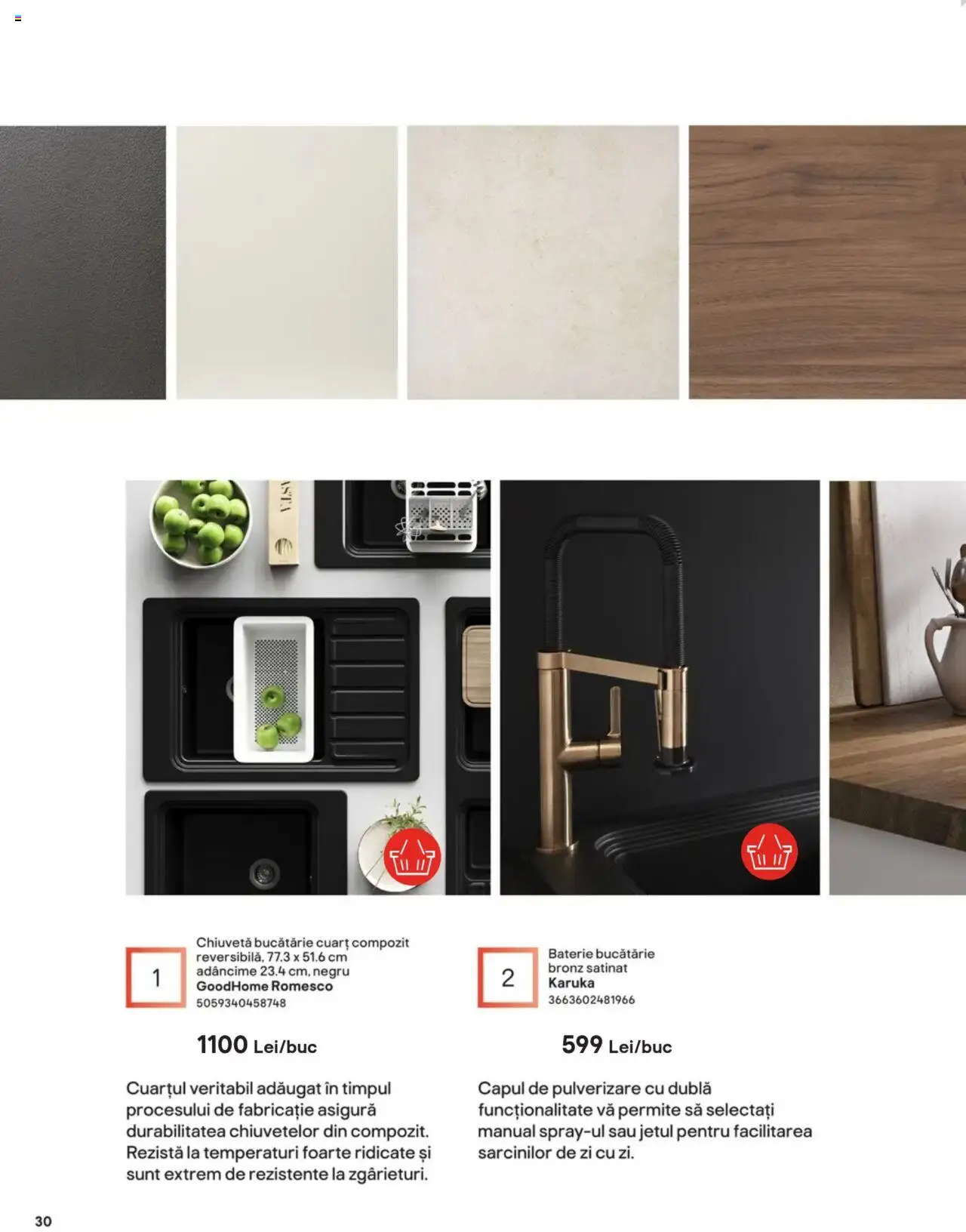 Noul catalog Brico Depot – valabil de la 15.08.2024 | Pagină: 30 | Produse: Baterie bucătărie, Bucătărie, Chiuvetă, Baterie