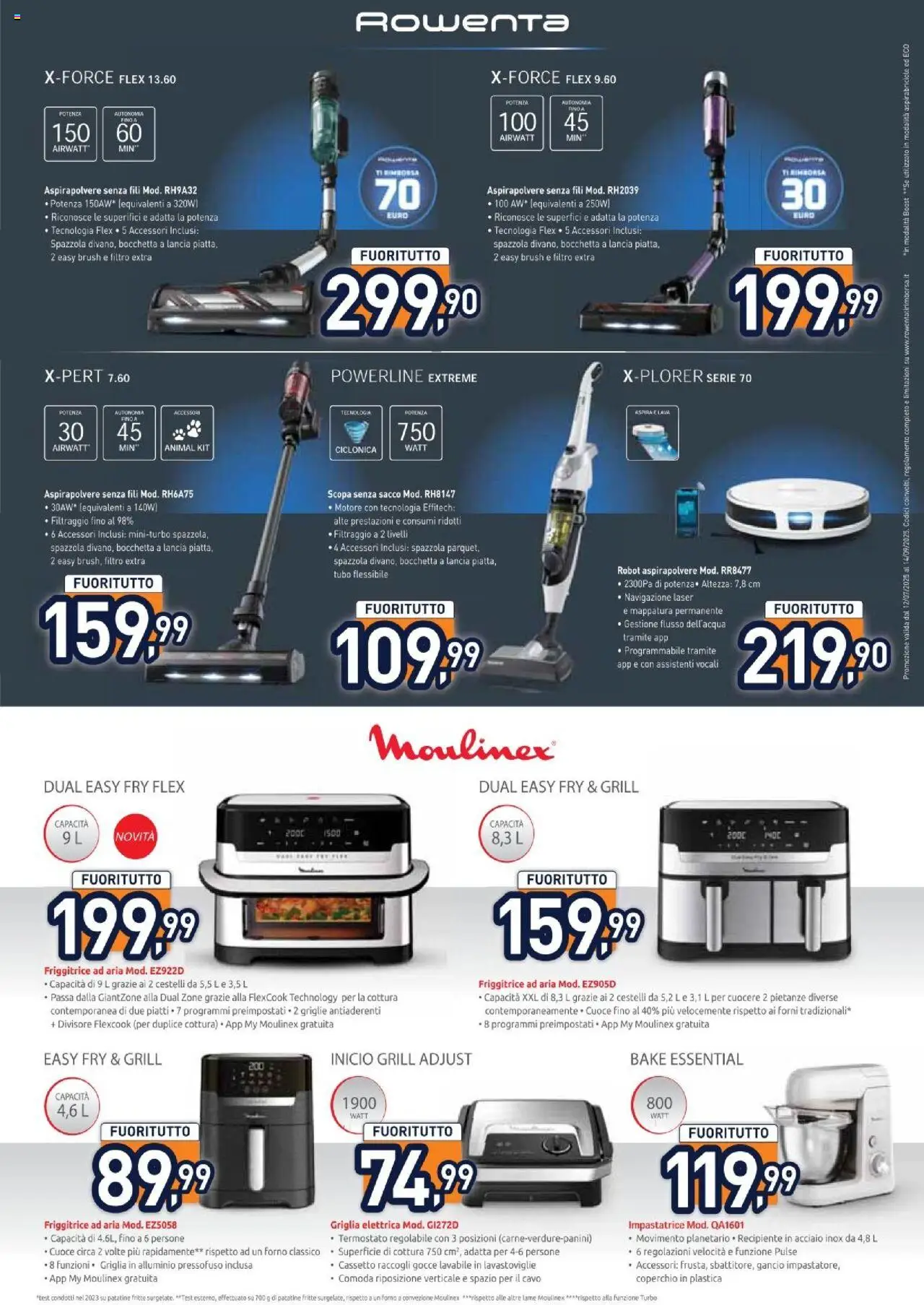 Volantino Unieuro del 01.08.2025 | Pagina: 32 | Prodotti: Friggitrice ad aria, Robot aspirapolvere, Robot, Friggitrice