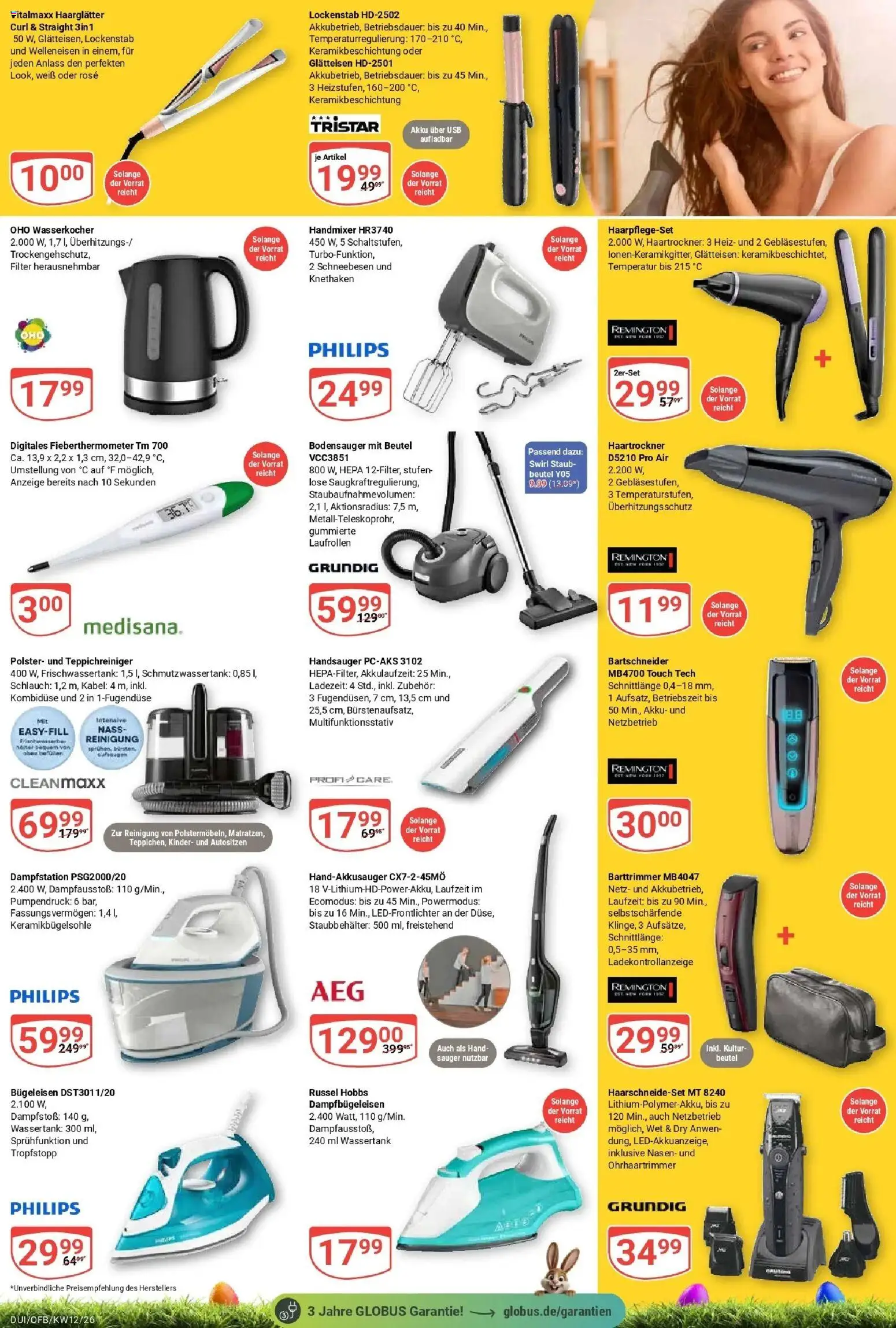 Globus prospekt Duisburg	 – gültig ab 15.03.2026 | Seite: 32 | Produkte: Philips, USB, Lockenstab, Handmixer