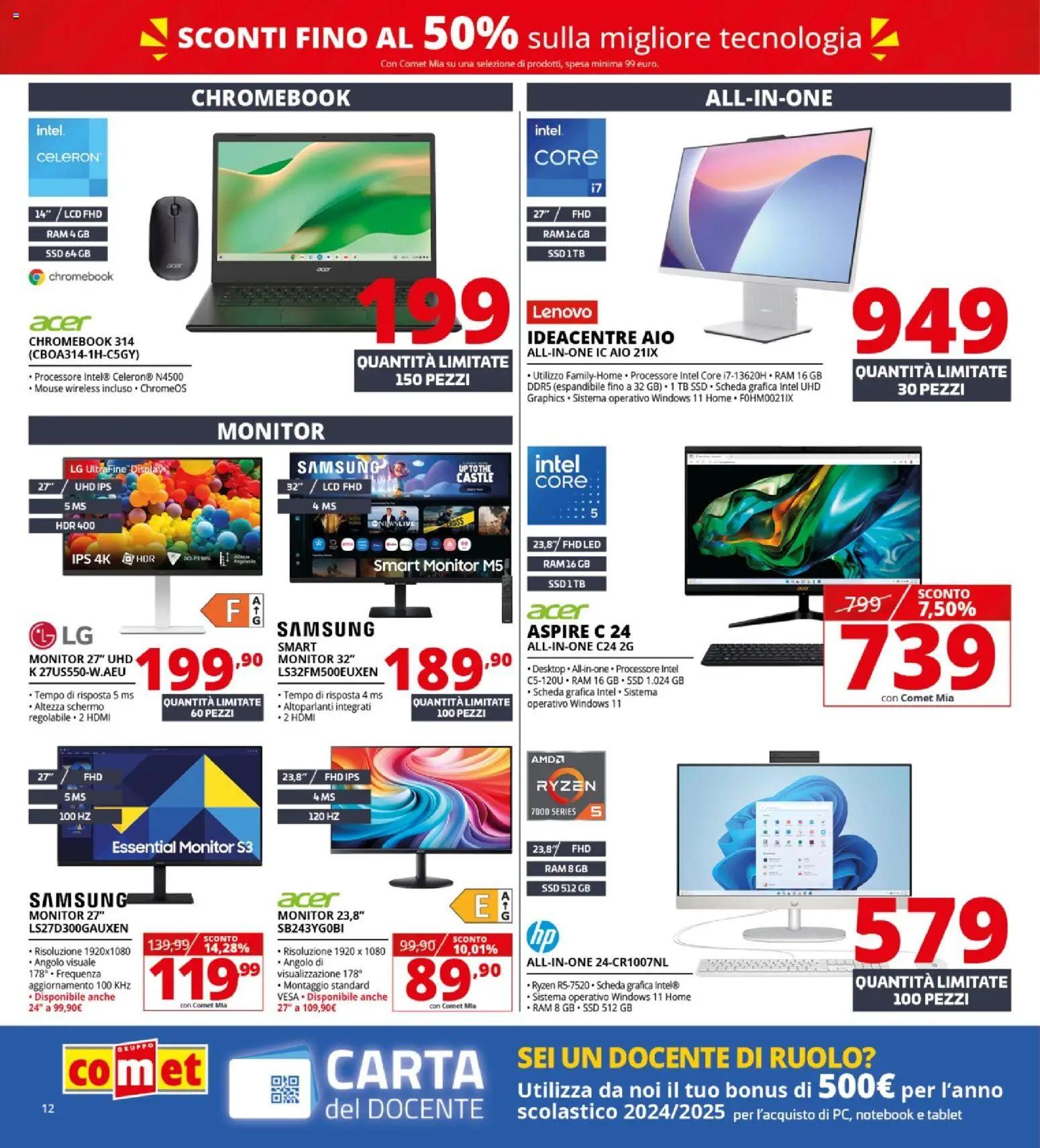 Volantino Comet del 22.01.2026 | Pagina: 12 | Prodotti: Monitor, Notebook, Tablet, Mouse