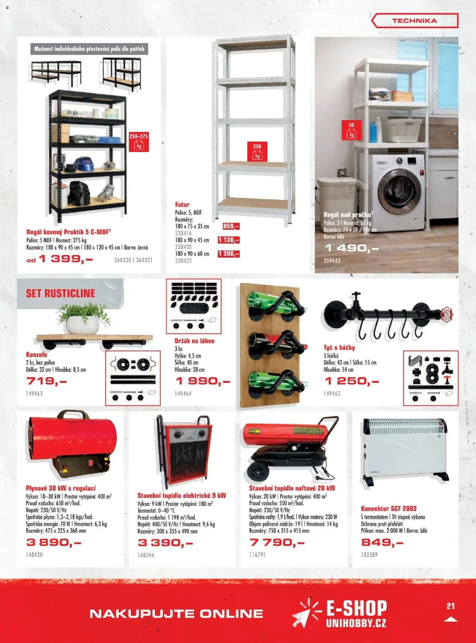 Uni Hobby leták od 29.01.2026 | Strana: 21 | Produkty: Lahve, Regál, Police