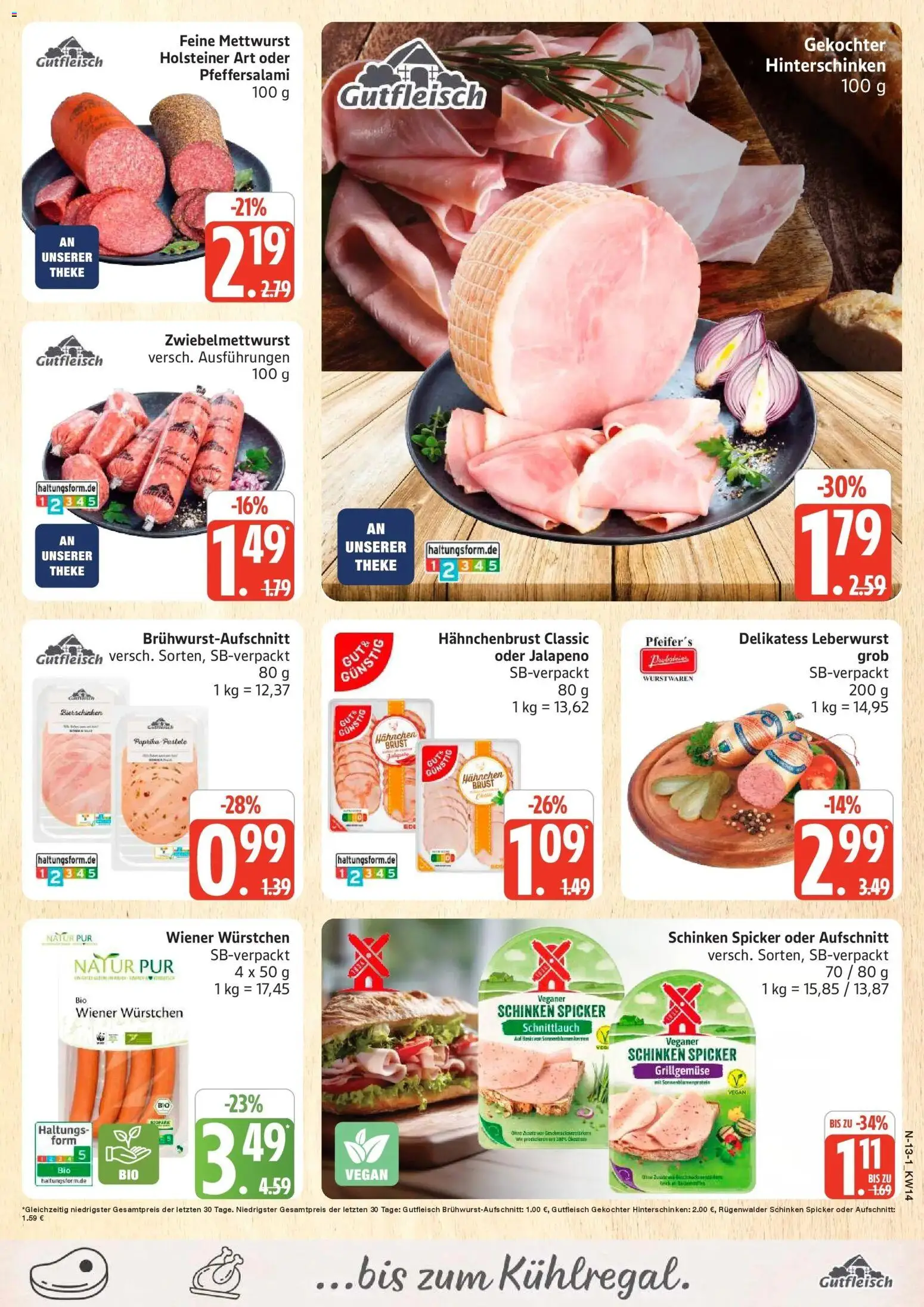 Edeka prospekt Rostock	 – gültig ab 30.03.2026 | Seite: 13 | Produkte: Hahnchen, Wiener wurstchen, Theke, Hahnchenbrust