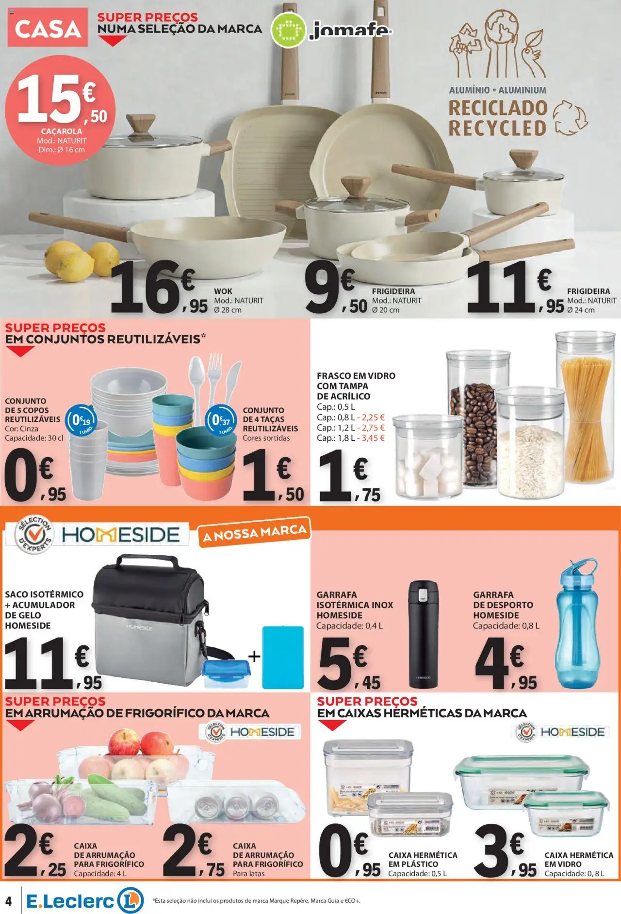 E.Leclerc - Folheto Não Alimentar │ válido de 05.06.2025 | Página: 4 | Produtos: Frigorífico, Taças, Frigideira, Caixa