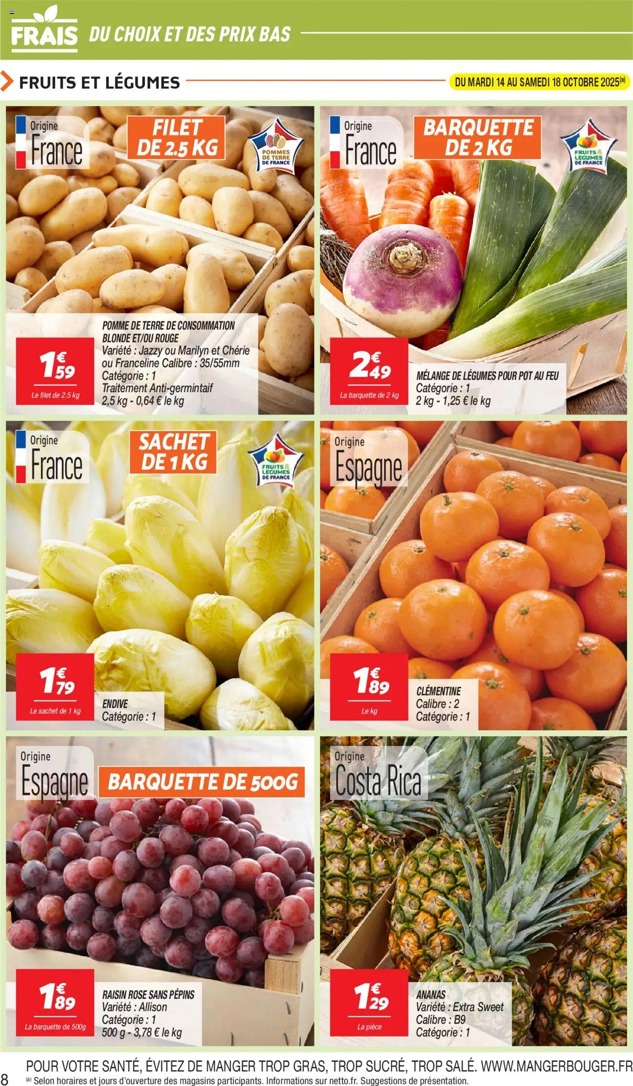 {H1} | Page: 8 | Produits: Clémentine, Pomme, Endive, Ananas