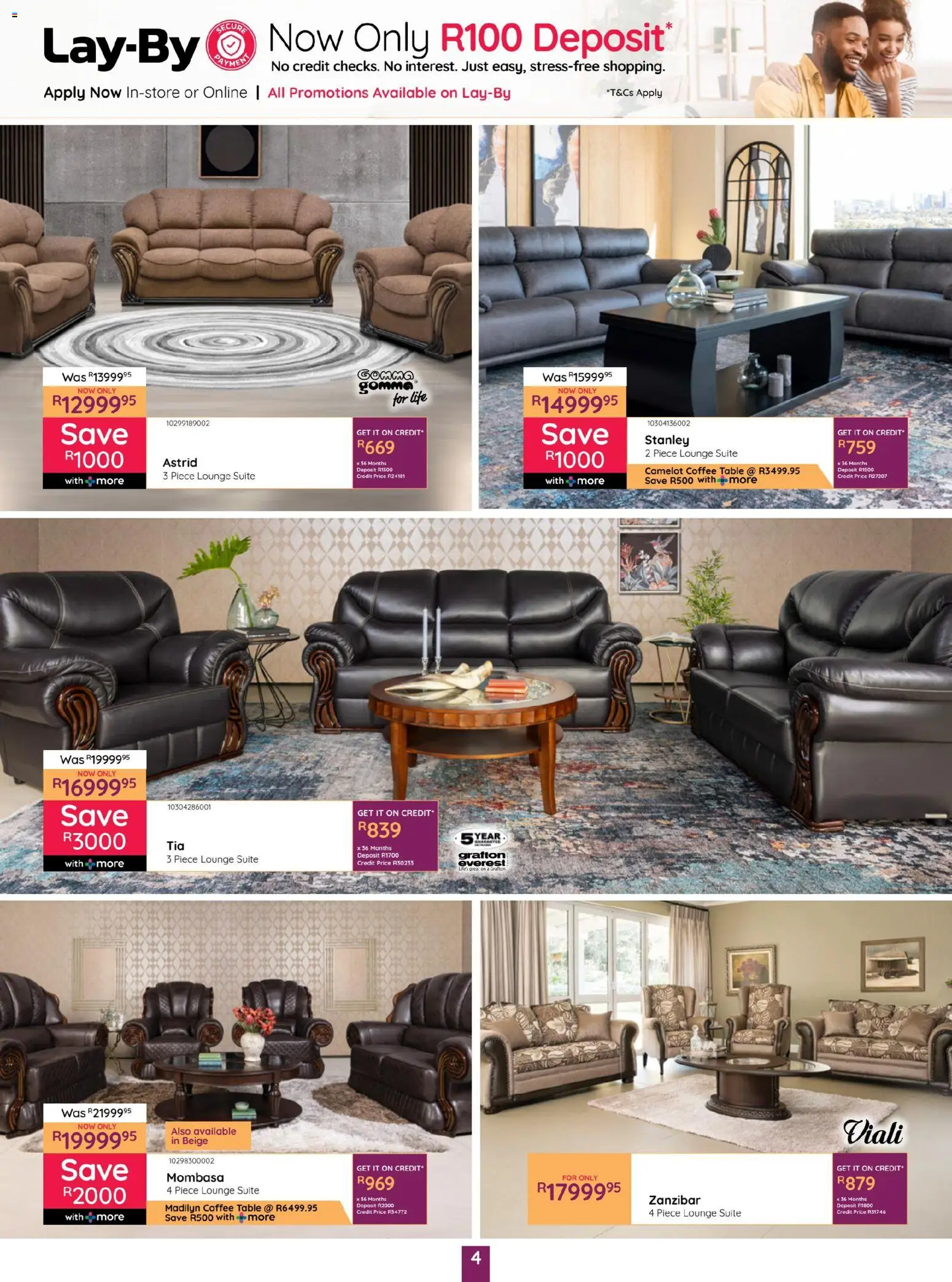 New Bradlows catalogue – valid from 29.12.2025 | Page: 4 | Products: Coffee table, Table, Lounge suite, Coffee