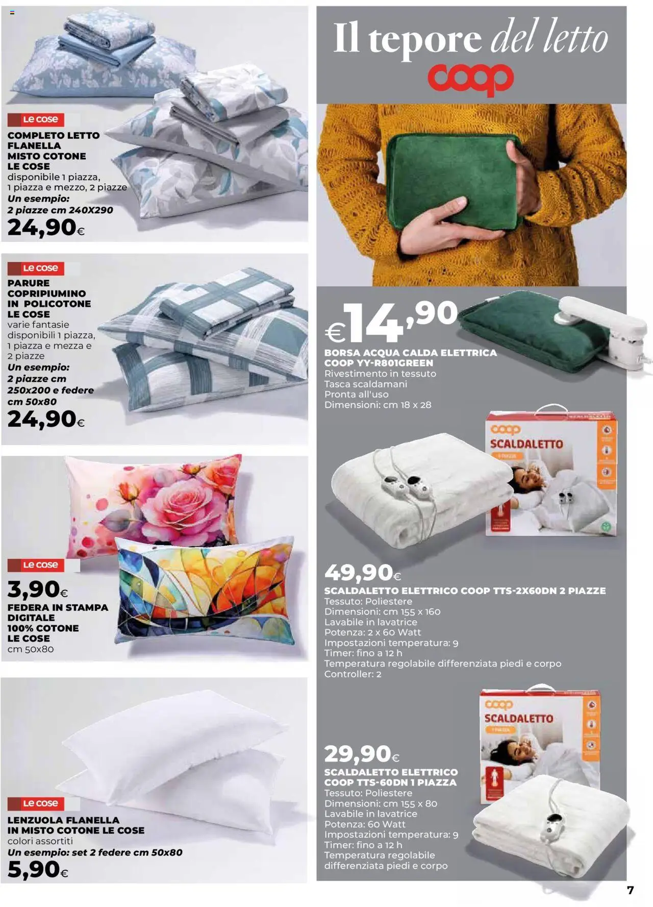 Volantino Ipercoop del 09.10.2025 | Pagina: 7 | Prodotti: Copripiumino, Acqua, Stampa, Letto