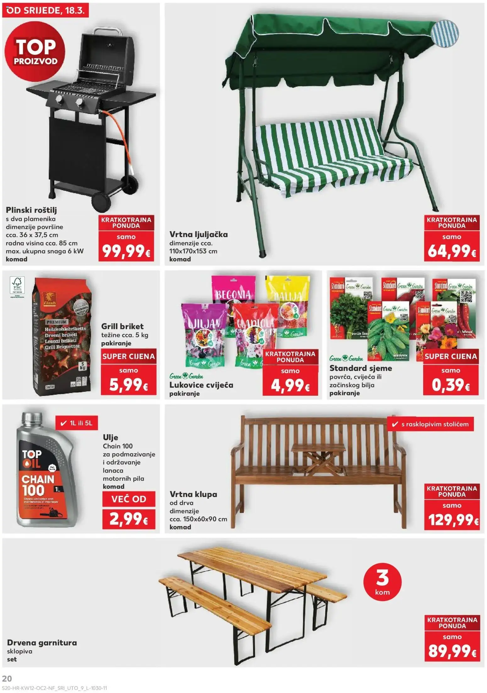 Kaufland katalog | vrijedi od 17.03.2026 | Stranica: 20 | Proizvodi: Roštilj, Ulje, Pila, Briketi