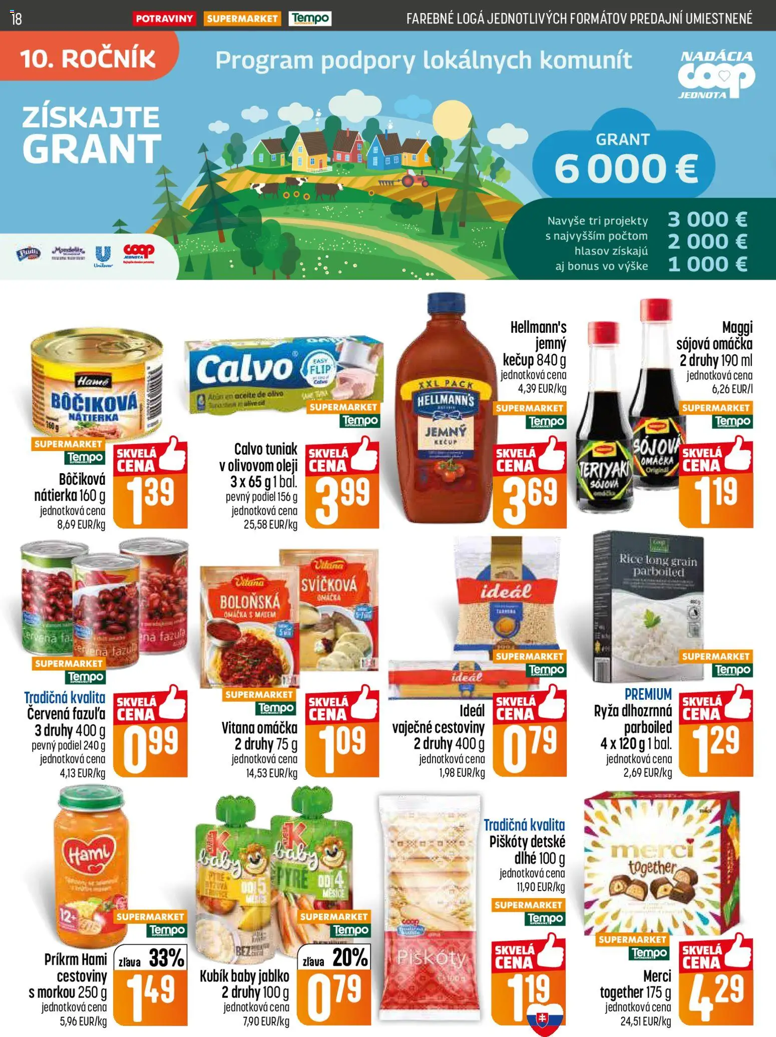 Nové COOP Jednota akcie – leták je platný od 29.01.2026 | Strana: 18 | Produkty: Tuniak, Ryža, Merci, Kečup