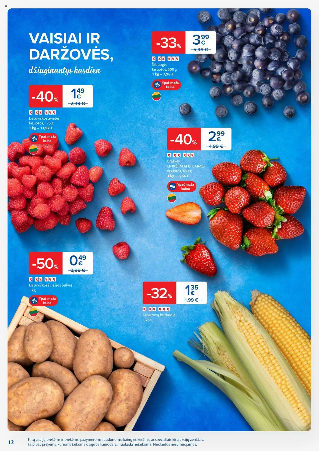 MAXIMA leidinys│galioja nuo 05.08.2025 | Puslapis: 12 | Prekių: Bulvės, Šilauogės, Braškės
