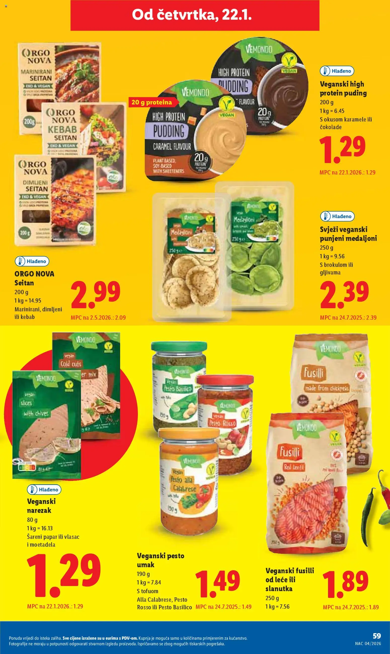 Lidl katalog | vrijedi od 19.01.2026 | Stranica: 59 | Proizvodi: Protein puding, Umak, Papar, Pasta