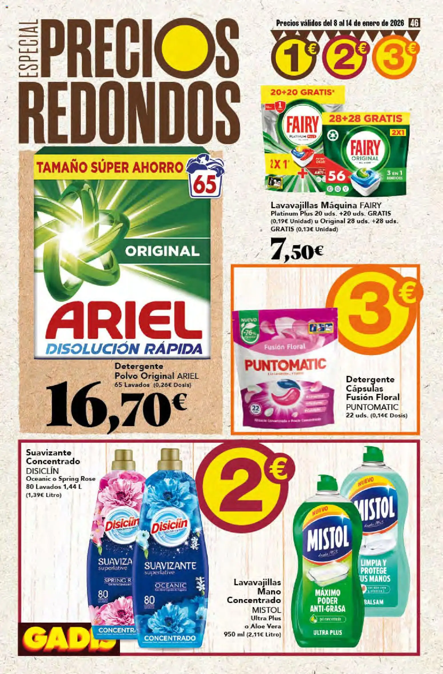 Gadis - folleto │ válido desde el 08.01.2026 | Página: 46 | Productos: Polvo, Detergente, Suavizante, Lavavajillas