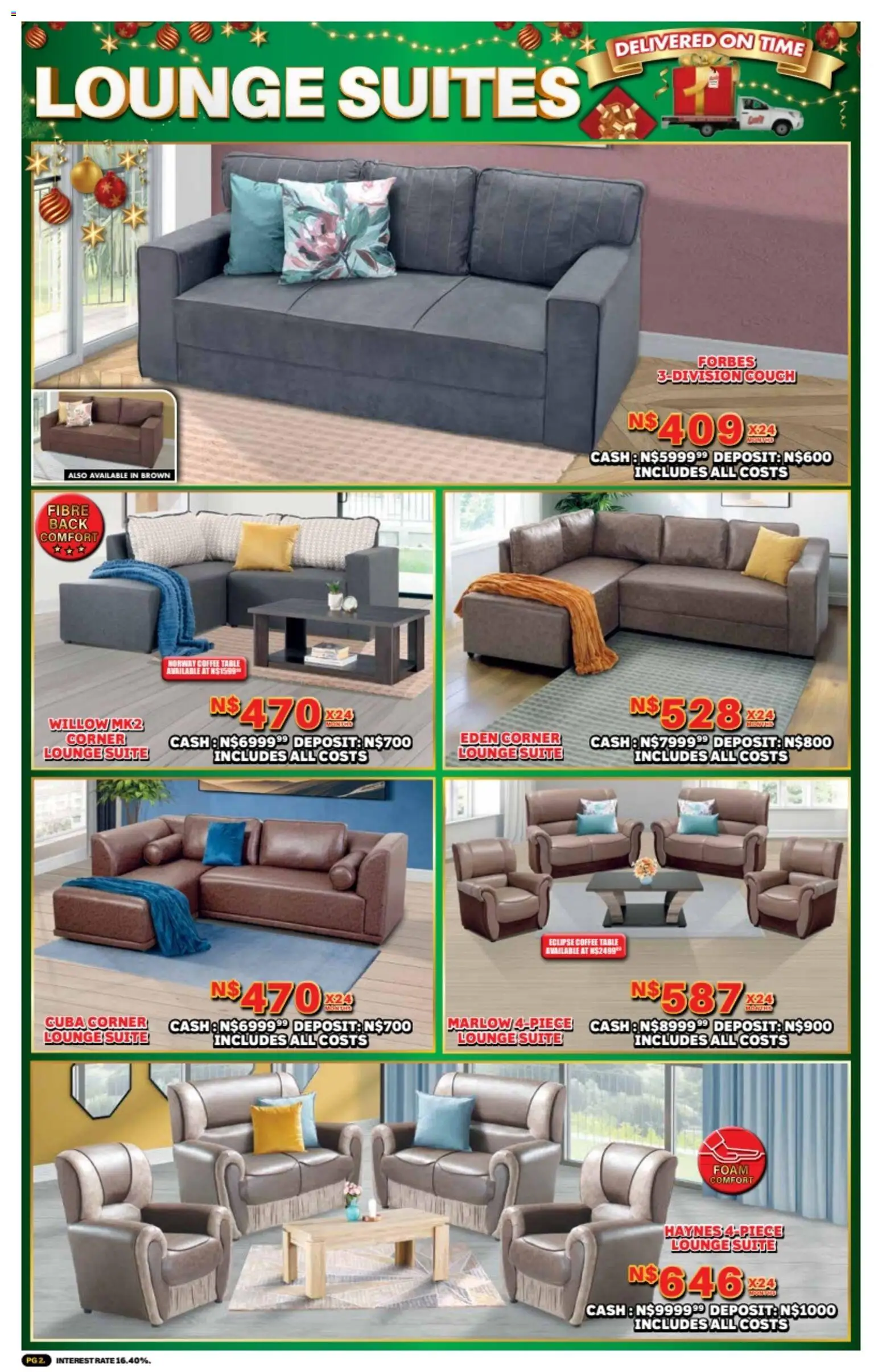 New Lewis Stores catalogue – valid from 10.11.2025 | Page: 2 | Products: Couch, Coffee table, Lounge suite, Foam