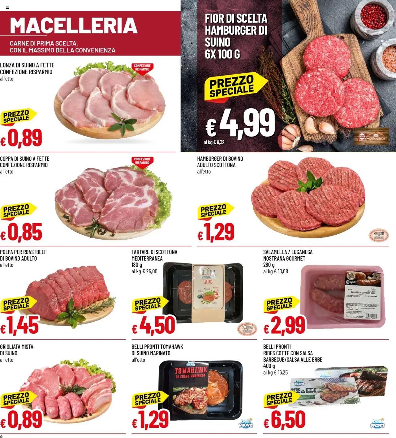 Volantino Famila del 18.08.2025 | Pagina: 6 | Prodotti: Bovino, Salamella, Salsa, Hamburger