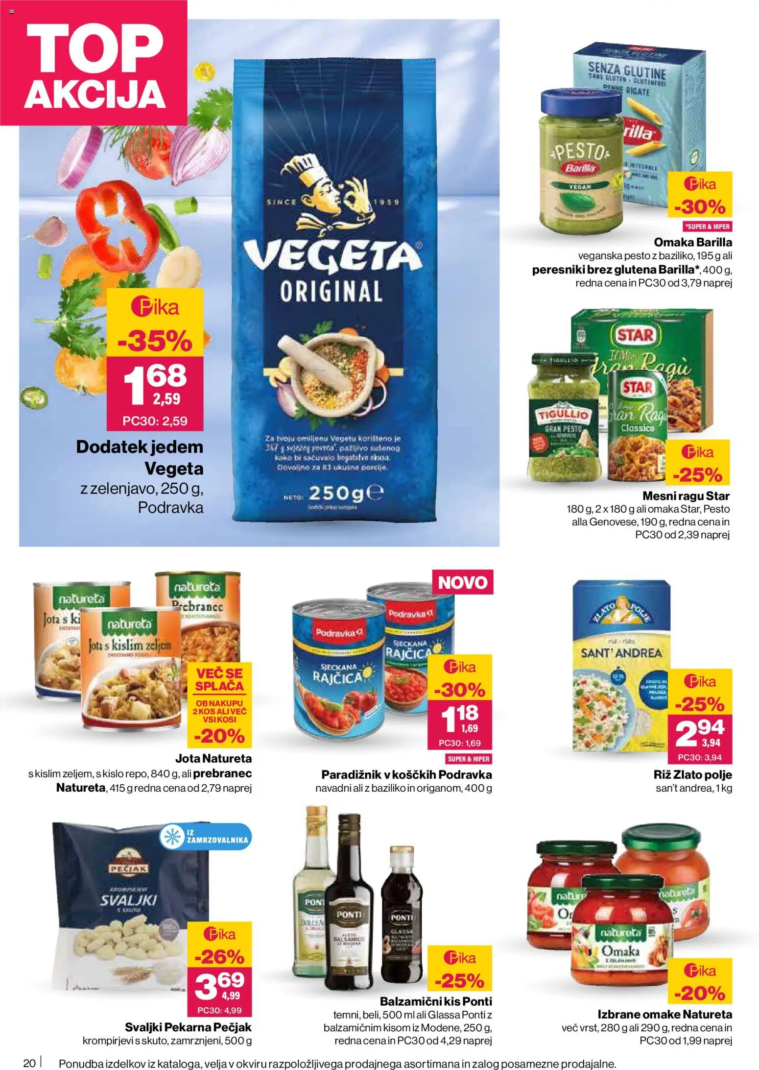 Novi Mercator katalog ponudbe – veljaven od 26.02.2026 | Stran: 20 | Izdelki: Pekarna, Kos, Kis, Paradiznik