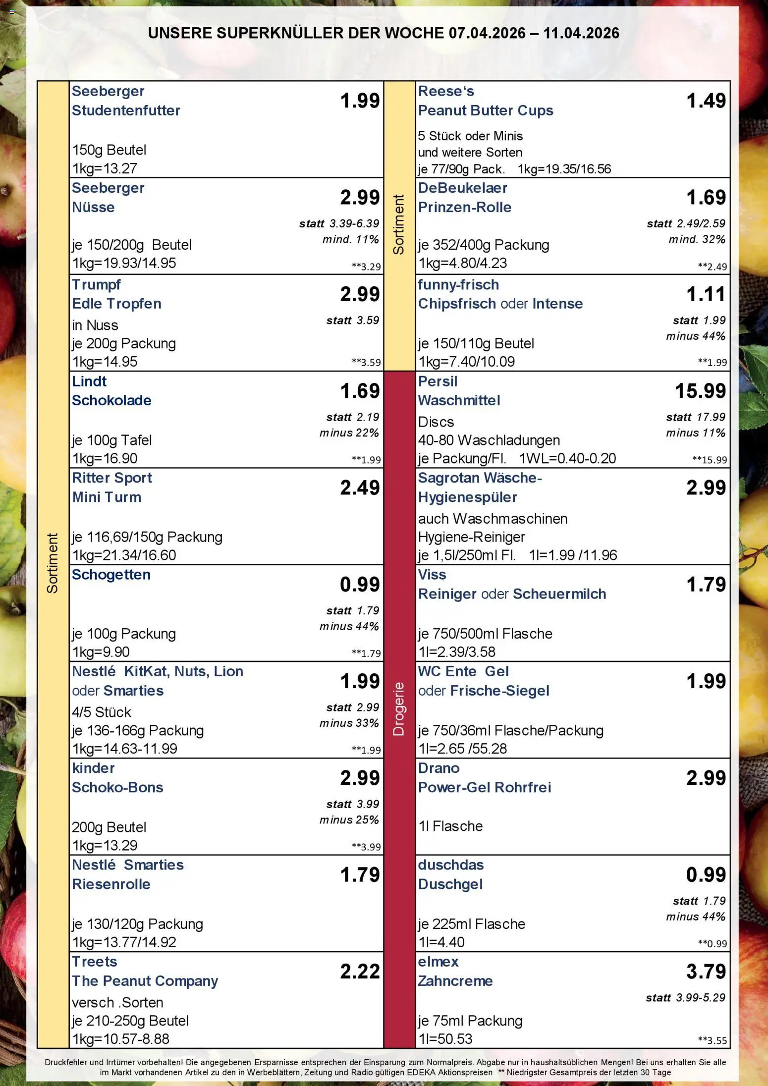 Simmel Bayern – gültig ab 07.04.2026 | Seite: 3 | Produkte: Butter, Duschgel, Duschdas, Schogetten