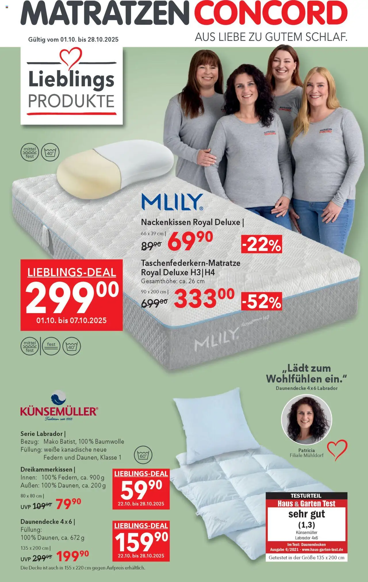 Matratzen Concord Prospekt 	 – gültig ab 01.10.2025 | Seite: 1 | Produkte: Decke