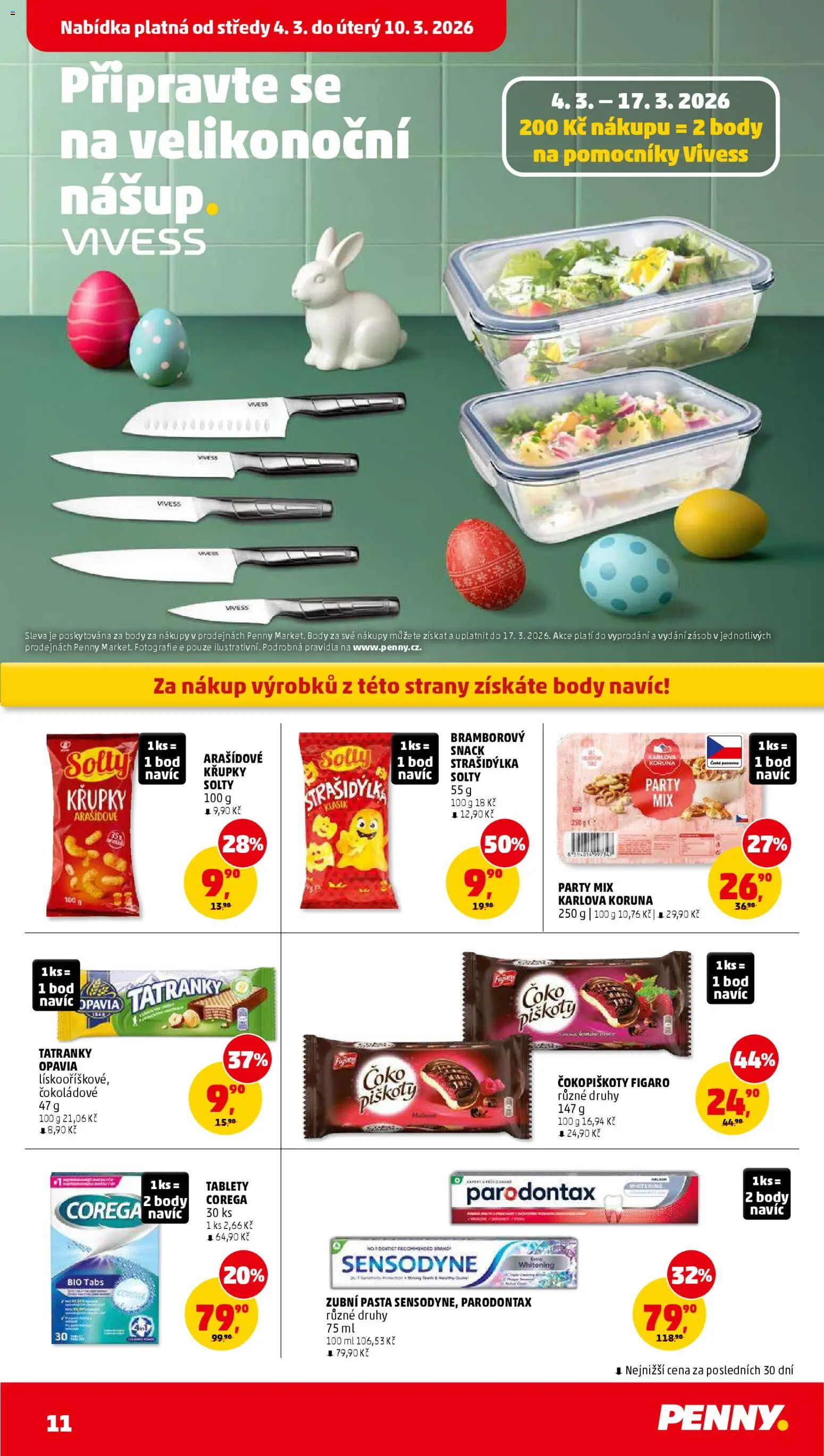 Penny Market leták od 04.03.2026 | Strana: 11 | Produkty: Zubní pasta, Piškoty, Party mix, Křupky