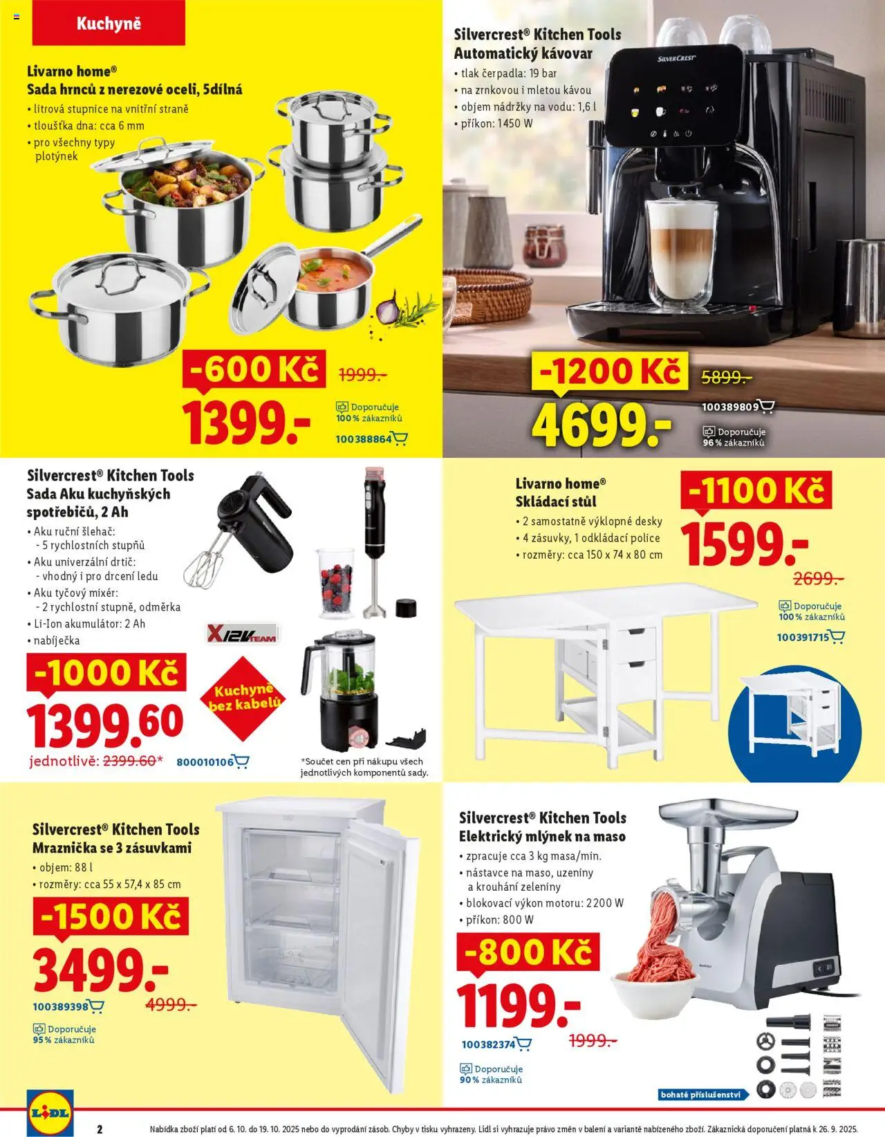 Lidl magazín od 06.10.2025 | Strana: 2 | Produkty: Mixér, Drtič, Maso, Stůl