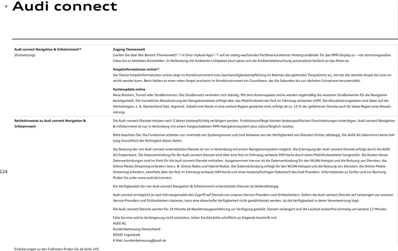 Audi Q7 – gültig ab 28.10.2025 | Seite: 124 | Produkte: Navigation, Navigationssystem