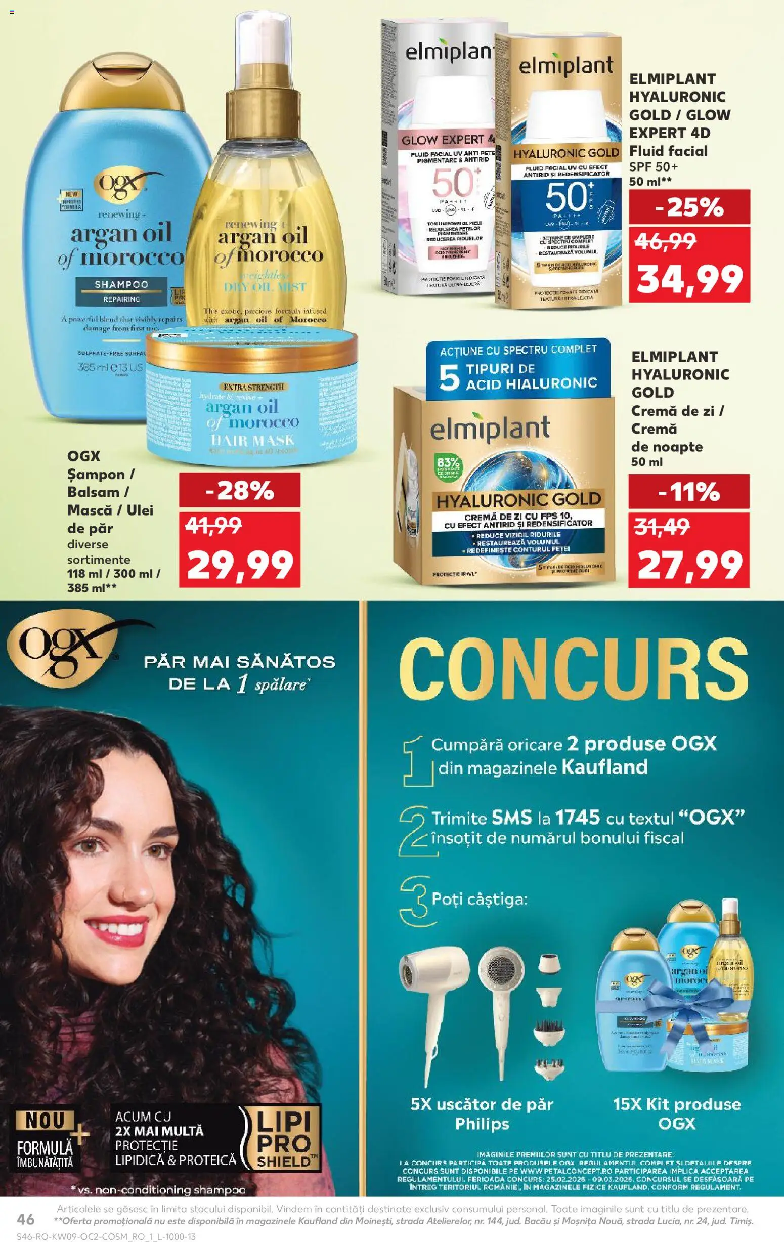 Noul catalog Kaufland – valabil de la 25.02.2026 | Pagină: 46 | Produse: Cremă de noapte, Uscător, Balsam, Ulei