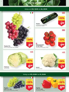 MPREIS Flugblatt gültig ab 18.09.2025 | Seite: 2 | Produkte: Gurken, Gemüse, Obst