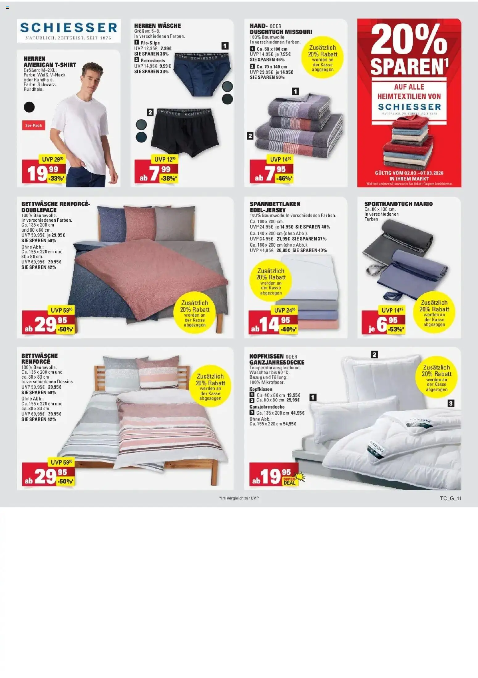 Edeka prospekt Wörth Am Rhein	 – gültig ab 02.03.2026 | Seite: 64 | Produkte: T-Shirt, Bettwäsche, Kopfkissen