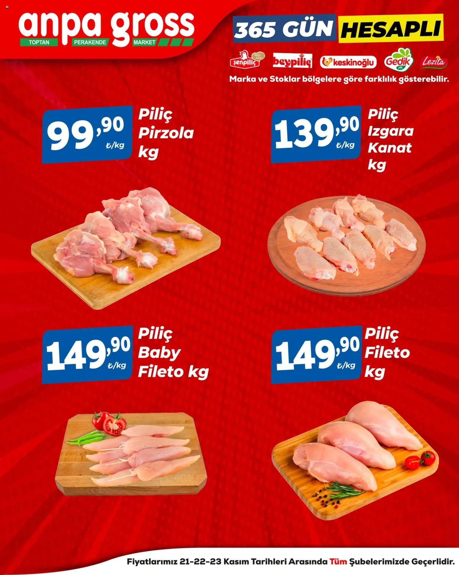Anpa Gross Piliçte Tazelik - 21.11.2025 tarihinden itibaren geçerlidir | Sayfa: 2 | Ürünler: Piliç, Pirzola, Izgara