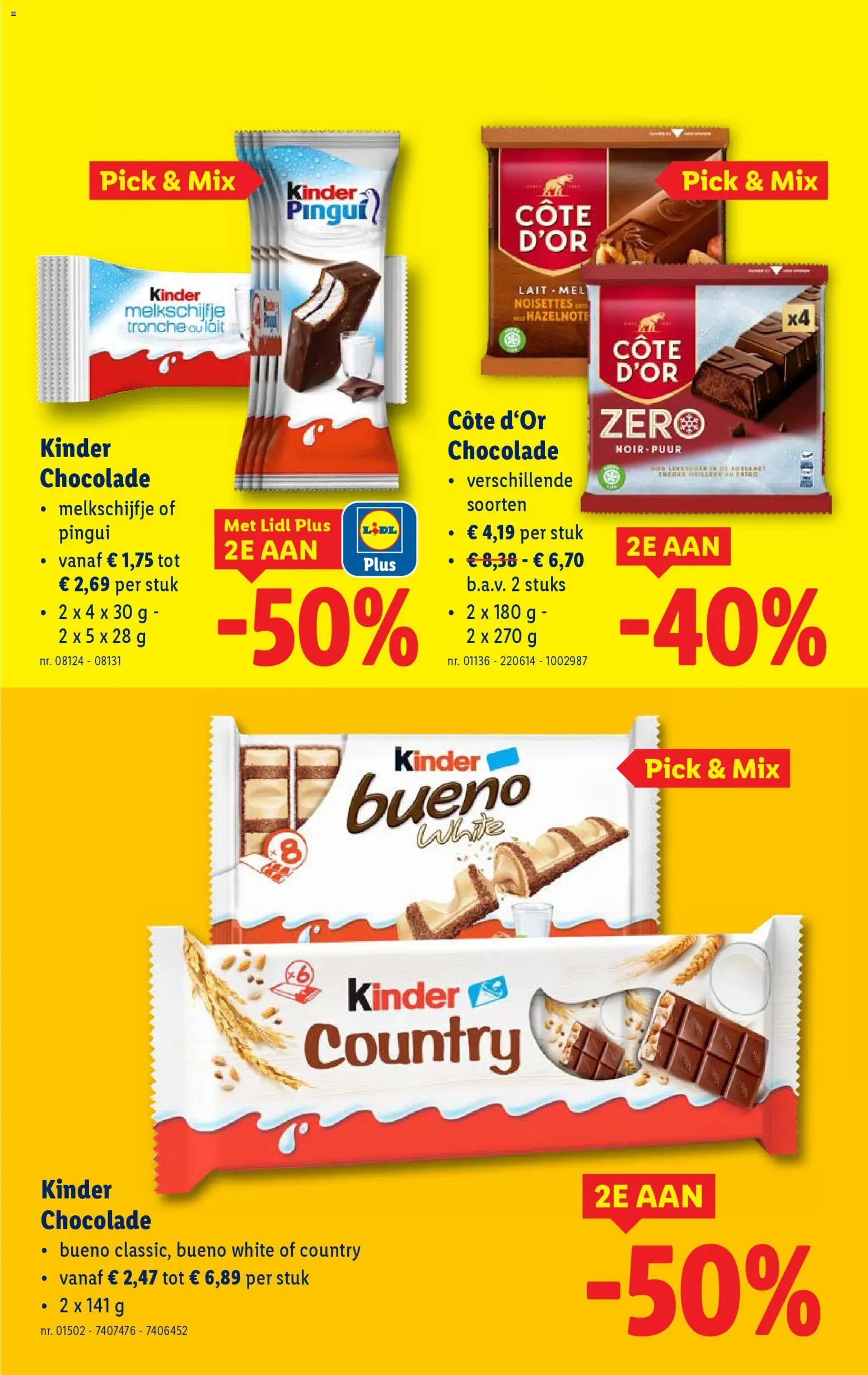 {H1} | Pagina: 20 | Producten: Kinder, Chocolade