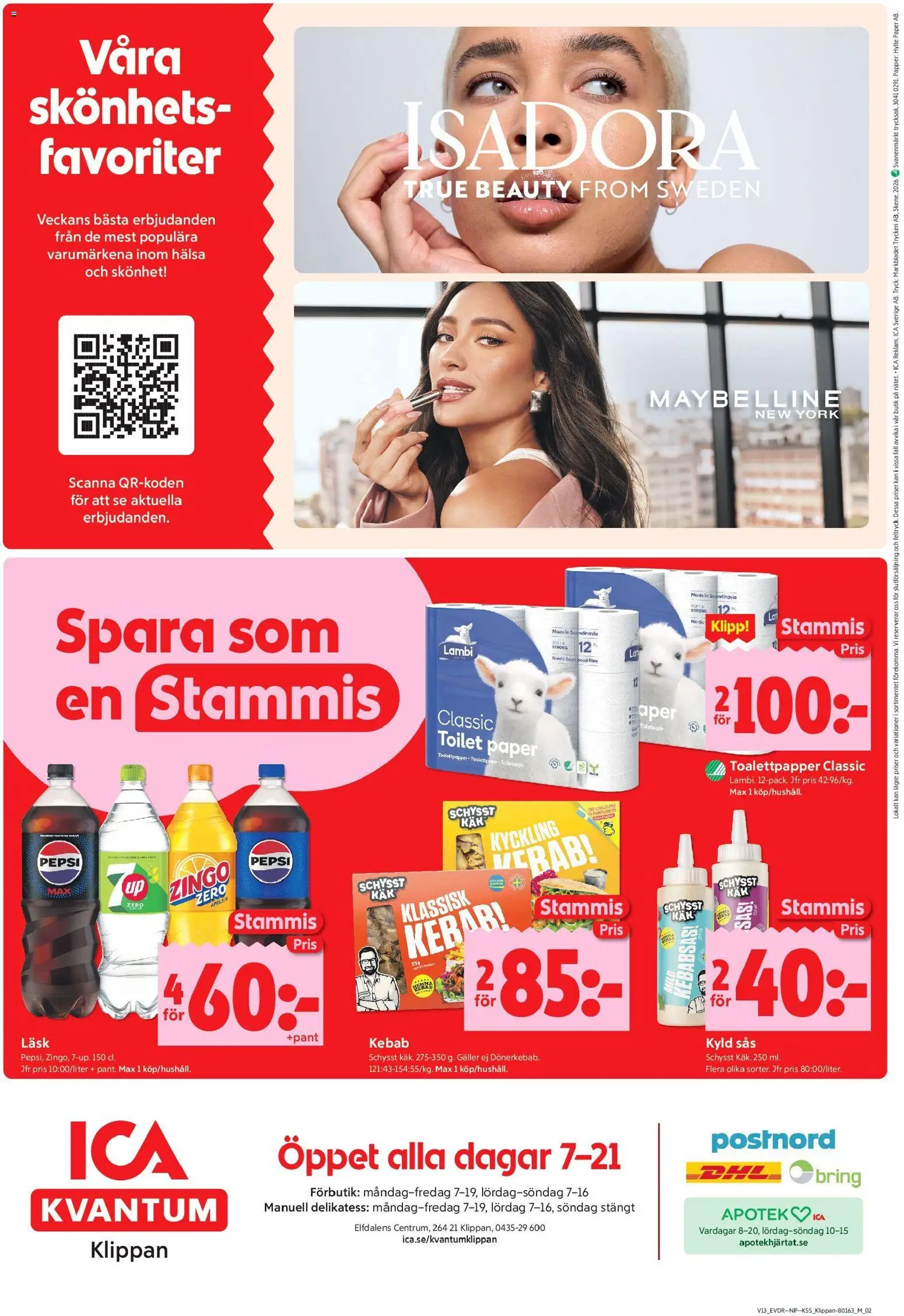 ICA Kvantum reklamblad aktuell från 23.03.2026 | Sida: 14 | Produkter: Zingo, Toalettpapper, Galler, Pepsi