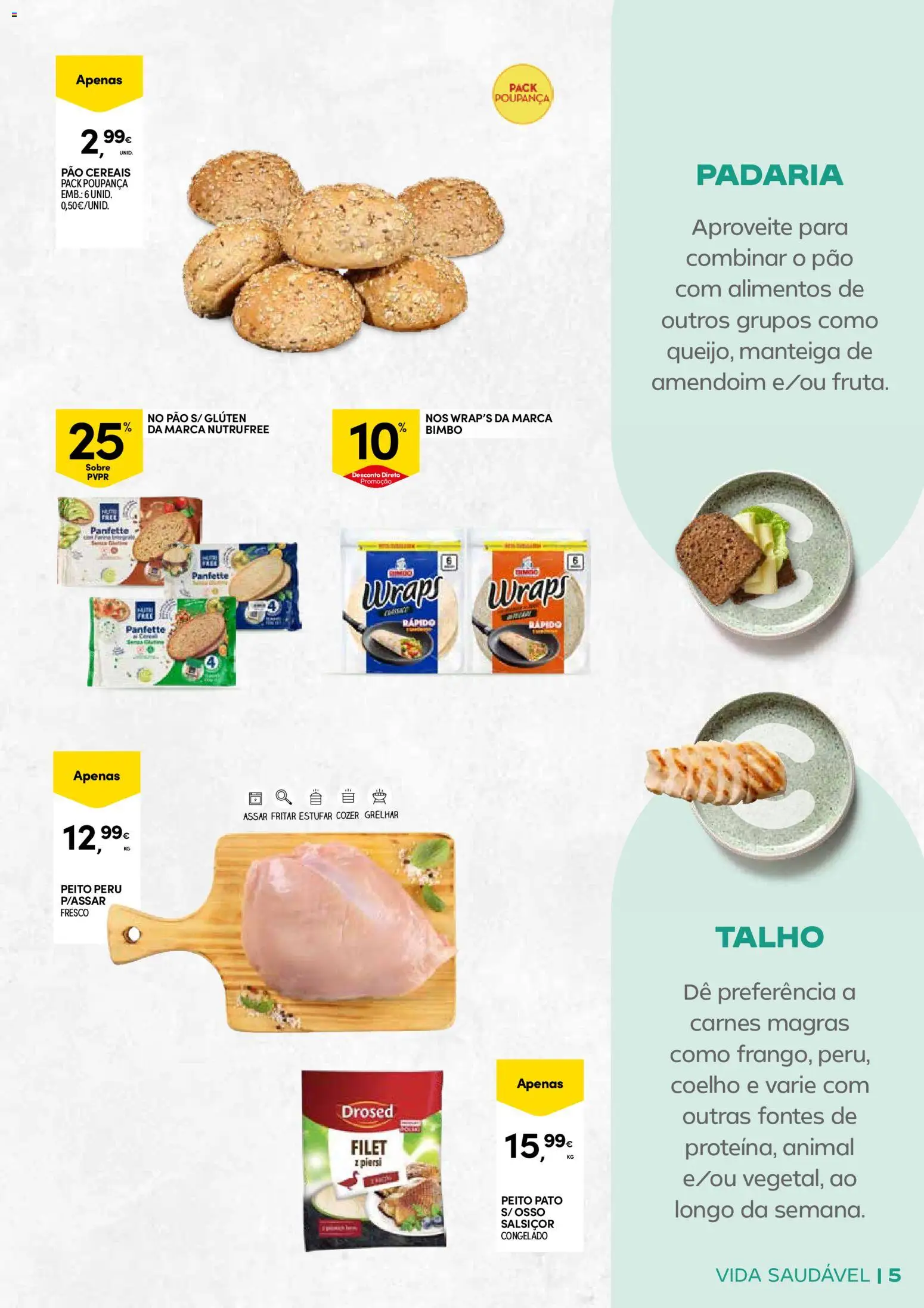 Continente - Açores: Vida Saudável │ válido de 20.01.2026 | Página: 5 | Produtos: Manteiga de amendoim, Peru, Pão, Cereais