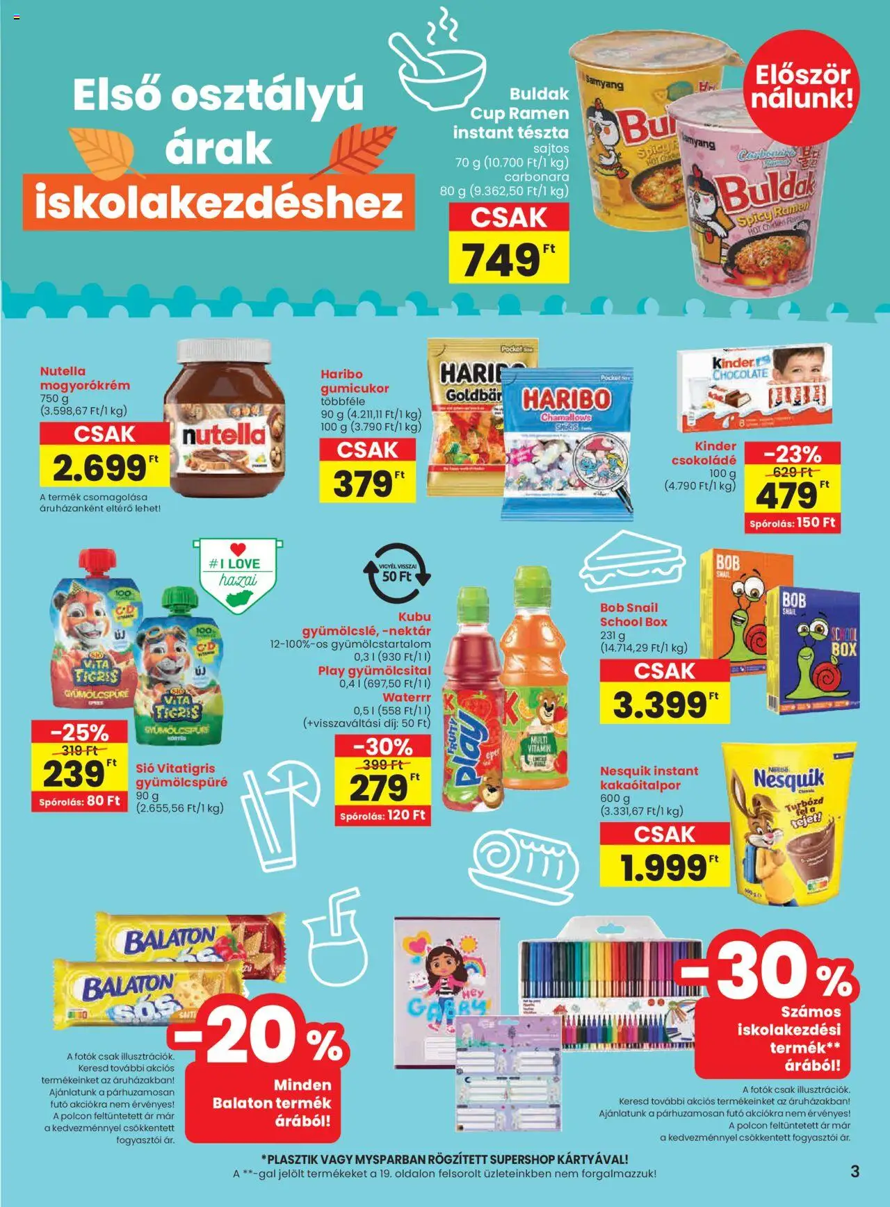 Spar akciós ujság - amely érvényes a következő dátumtól: 28.08.2025 | Oldal: 3 | Termékek: Nesquik, Csokoládé, Tészta, Mogyorókrém