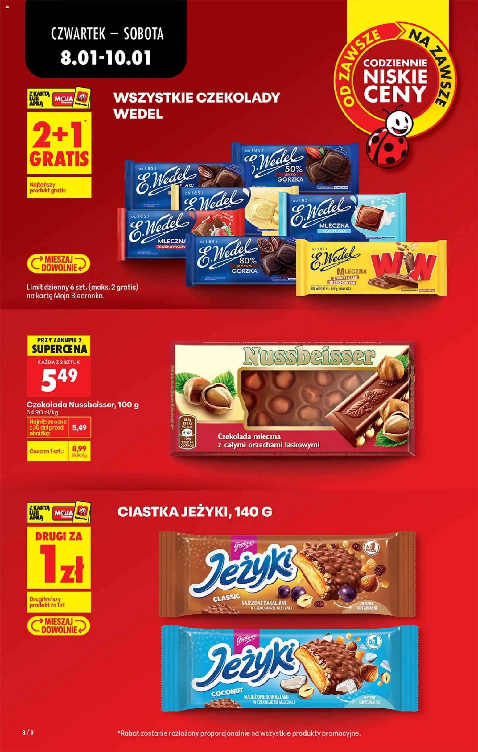 Biedronka gazetka - Oferta w tym tygodniu od 08.01.2026 | Strona: 10 | Produkty: Karta, Czekolada mleczna, Czekolada, Ciastka