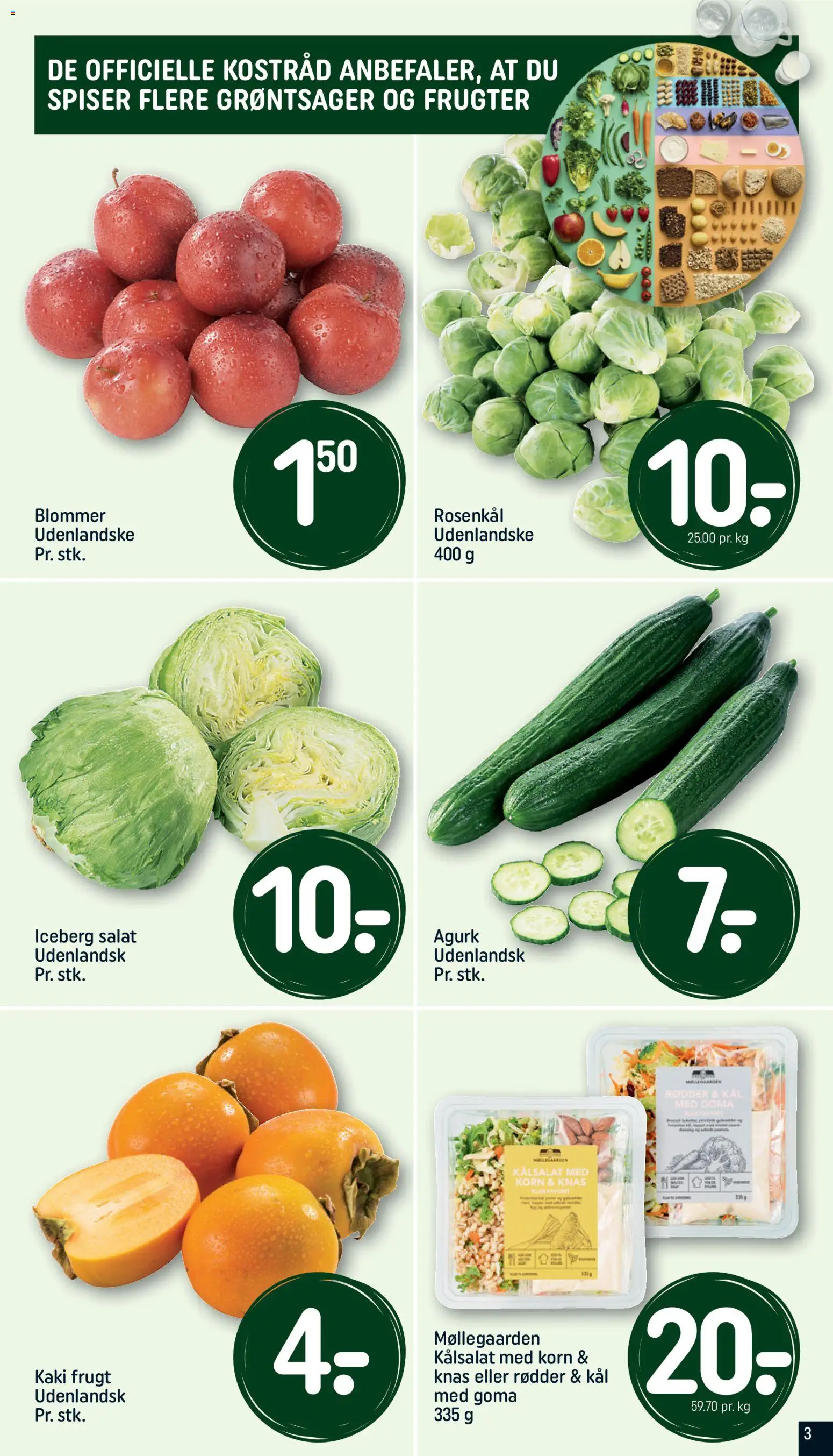 Rema 1000 tilbudsavis – gyldig fra 26.10.2025 | Side: 3 | Produkter: Korn, Salat, Blommer, Rosenkål