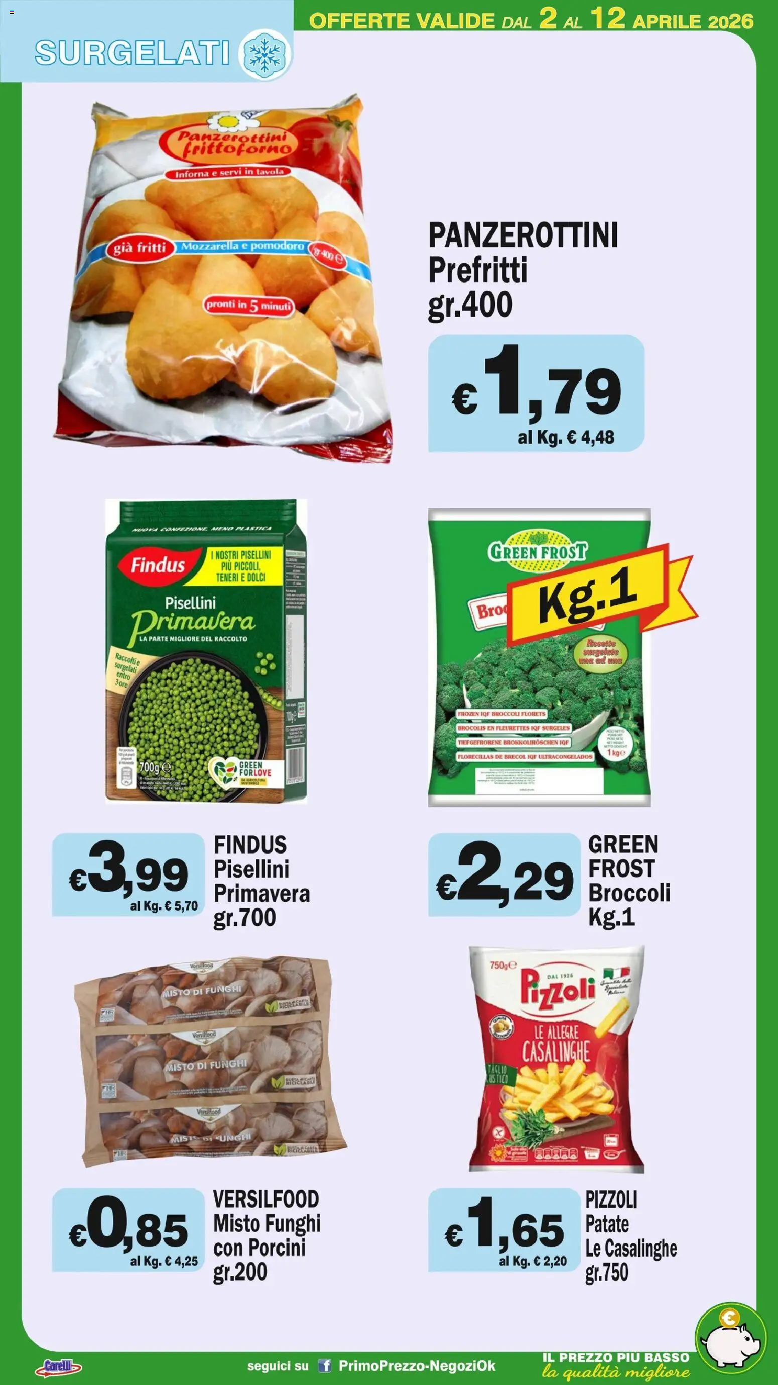 Volantino Primo Prezzo del 02.04.2026 | Pagina: 36 | Prodotti: Patate, Mozzarella, Pomodoro, Funghi