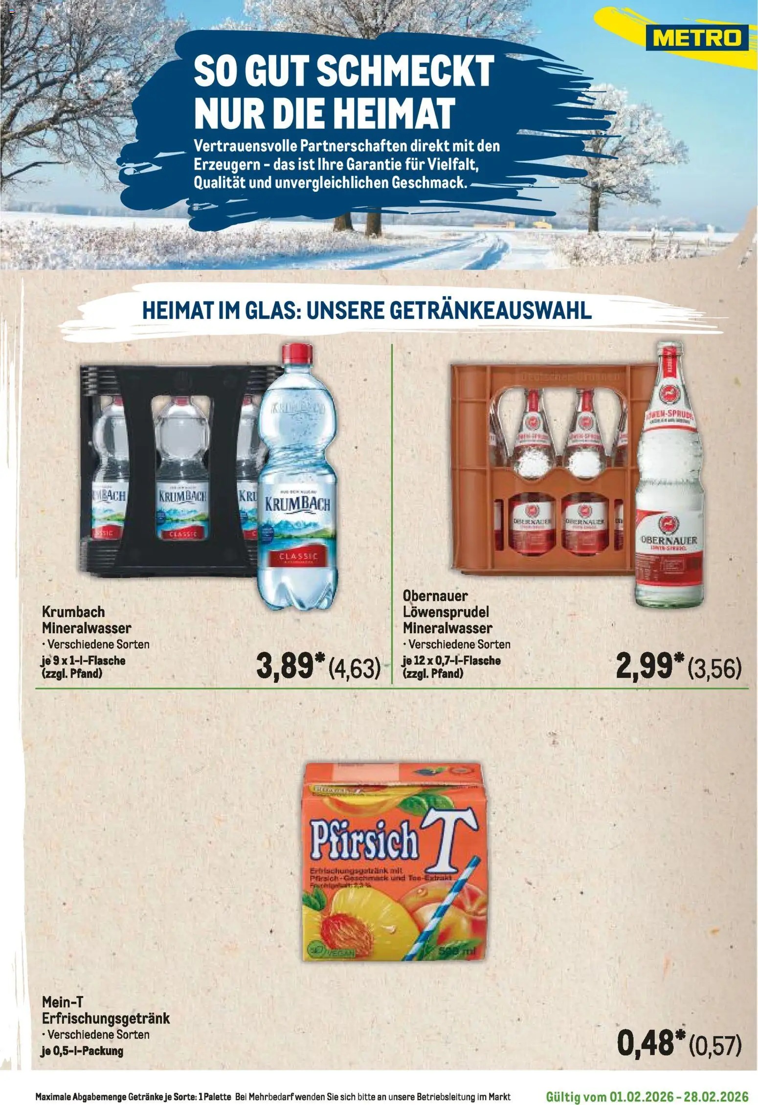 Metro Regionaler Flyer – gültig ab 01.02.2026 | Seite: 127 | Produkte: Mineralwasser, Pfirsich