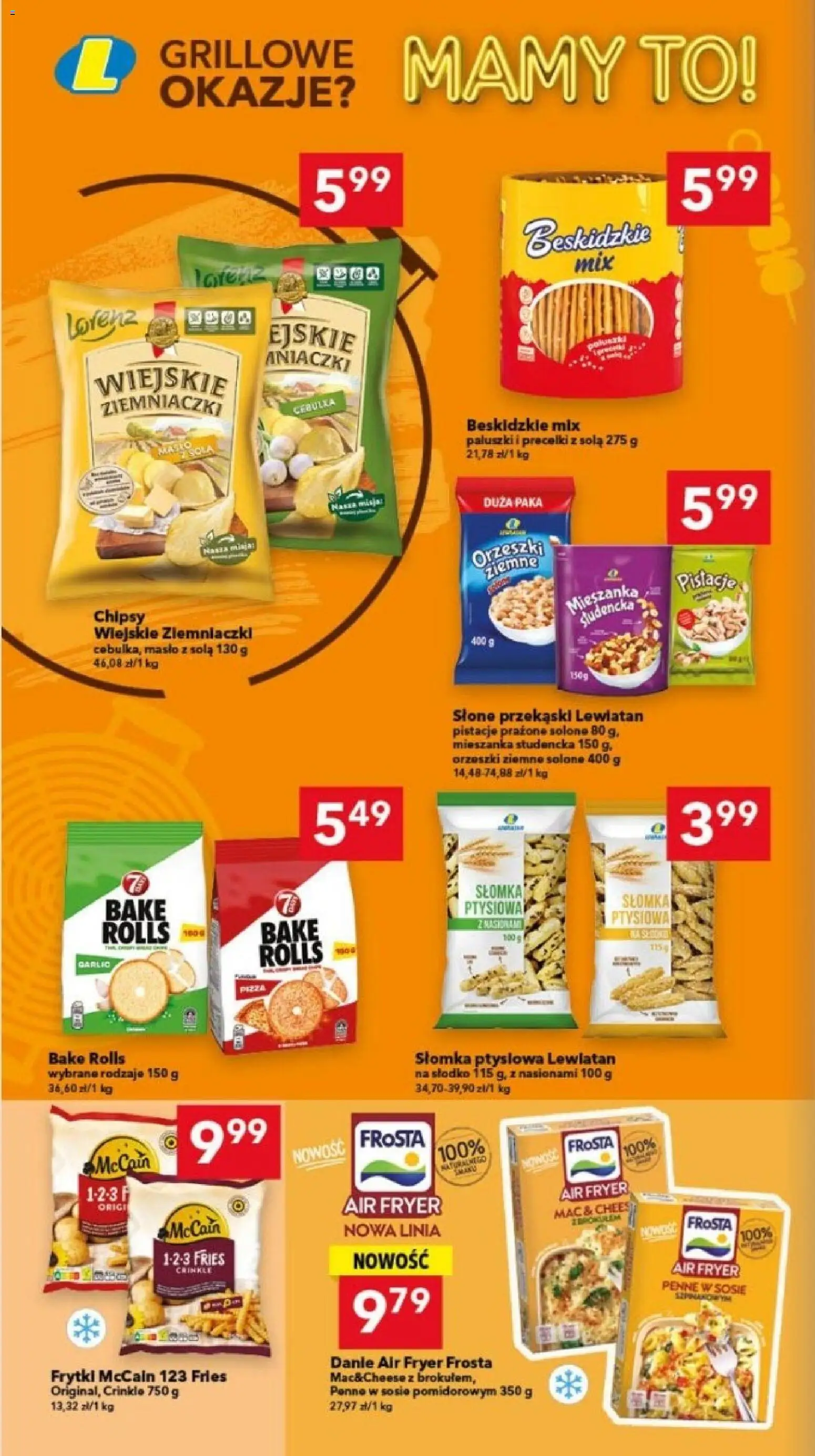 Lewiatan gazetka - Bydgoszcz od 23.04.2026 | Strona: 6 | Produkty: Słomka ptysiowa, Masło, Orzeszki ziemne, Frytki