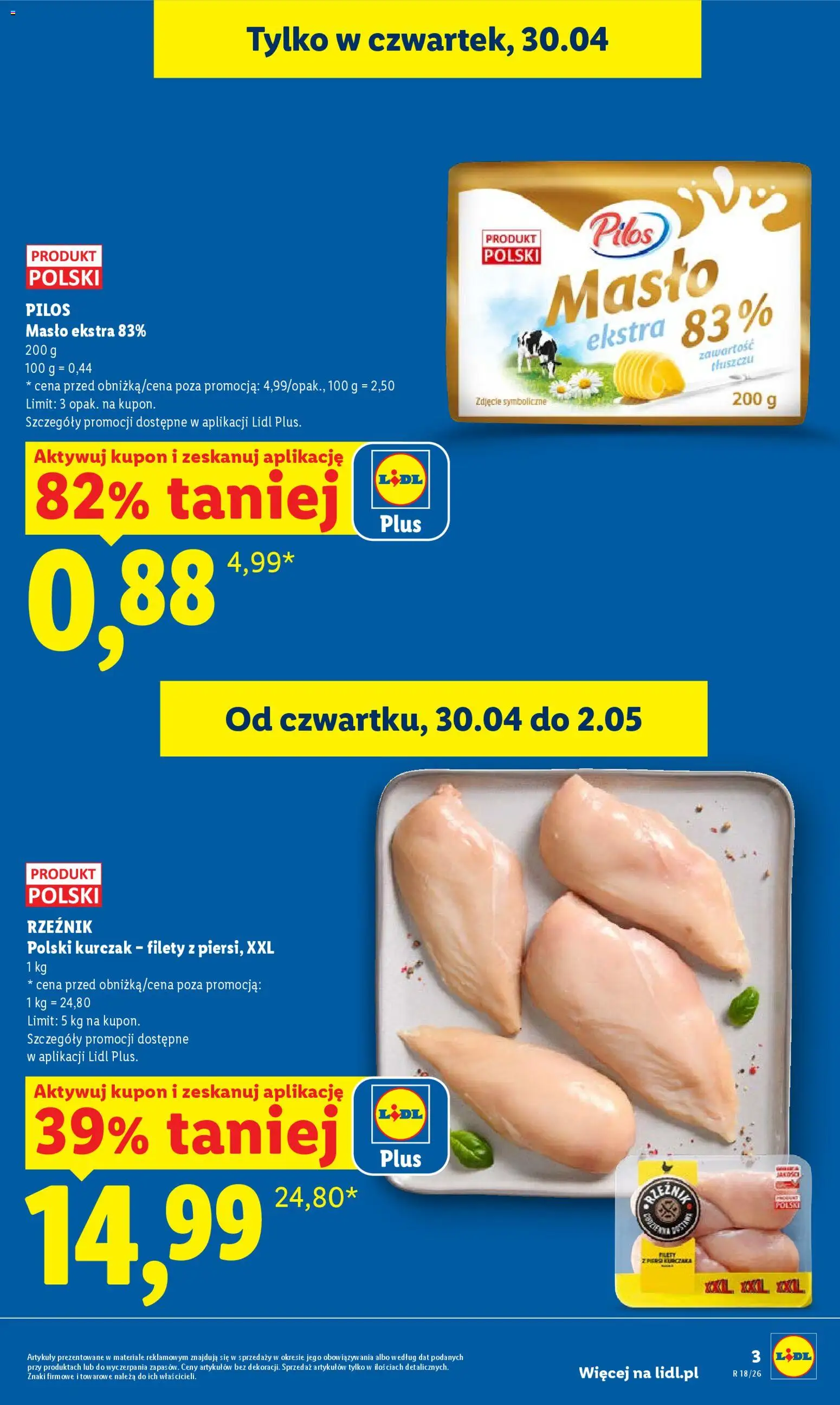 Lidl Polsko leták od 29.04.2026 | Strana: 3 | Produkty: Máslo